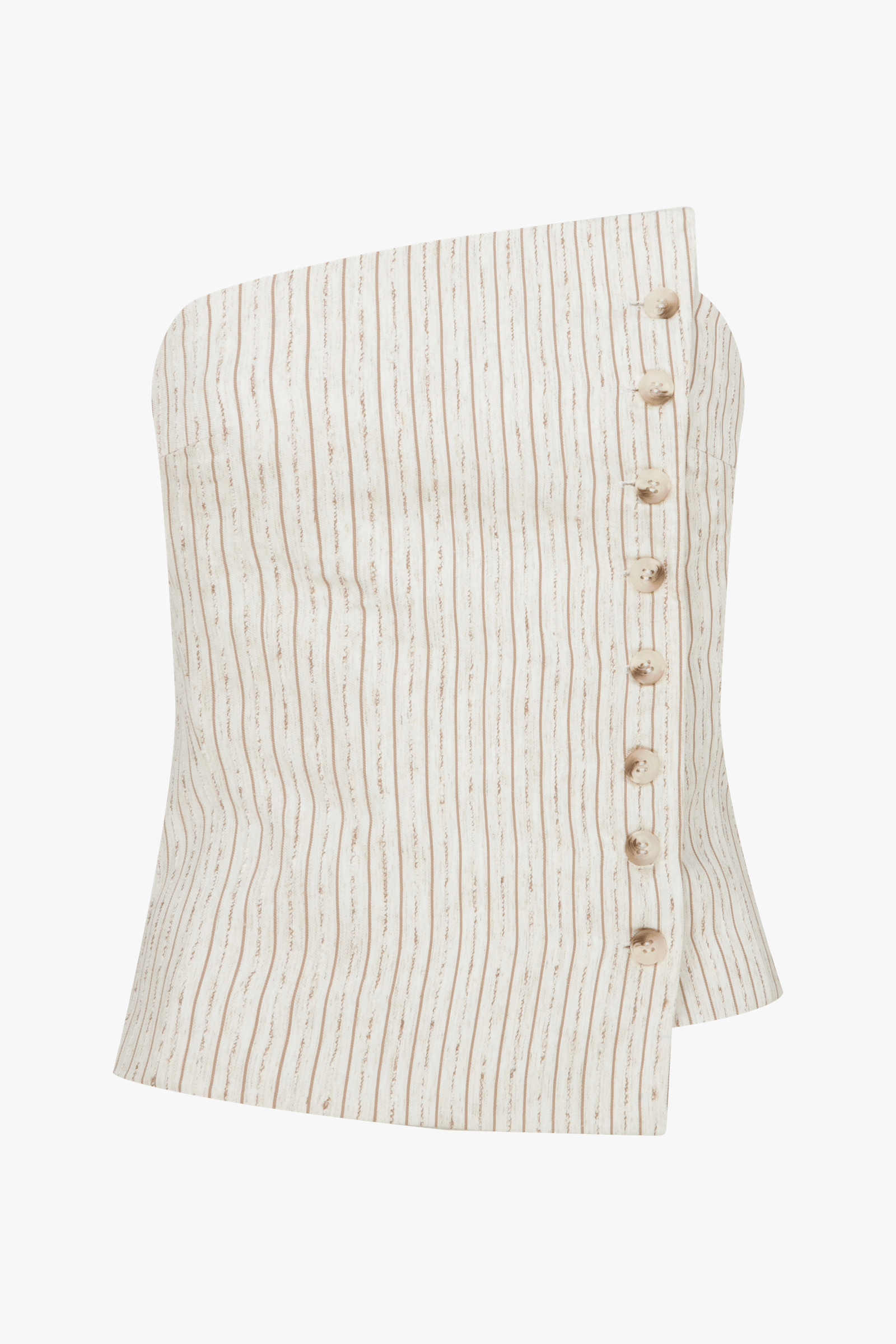 Odyle Striped Linen Bustier in Walnut made by Nazli Ceren
