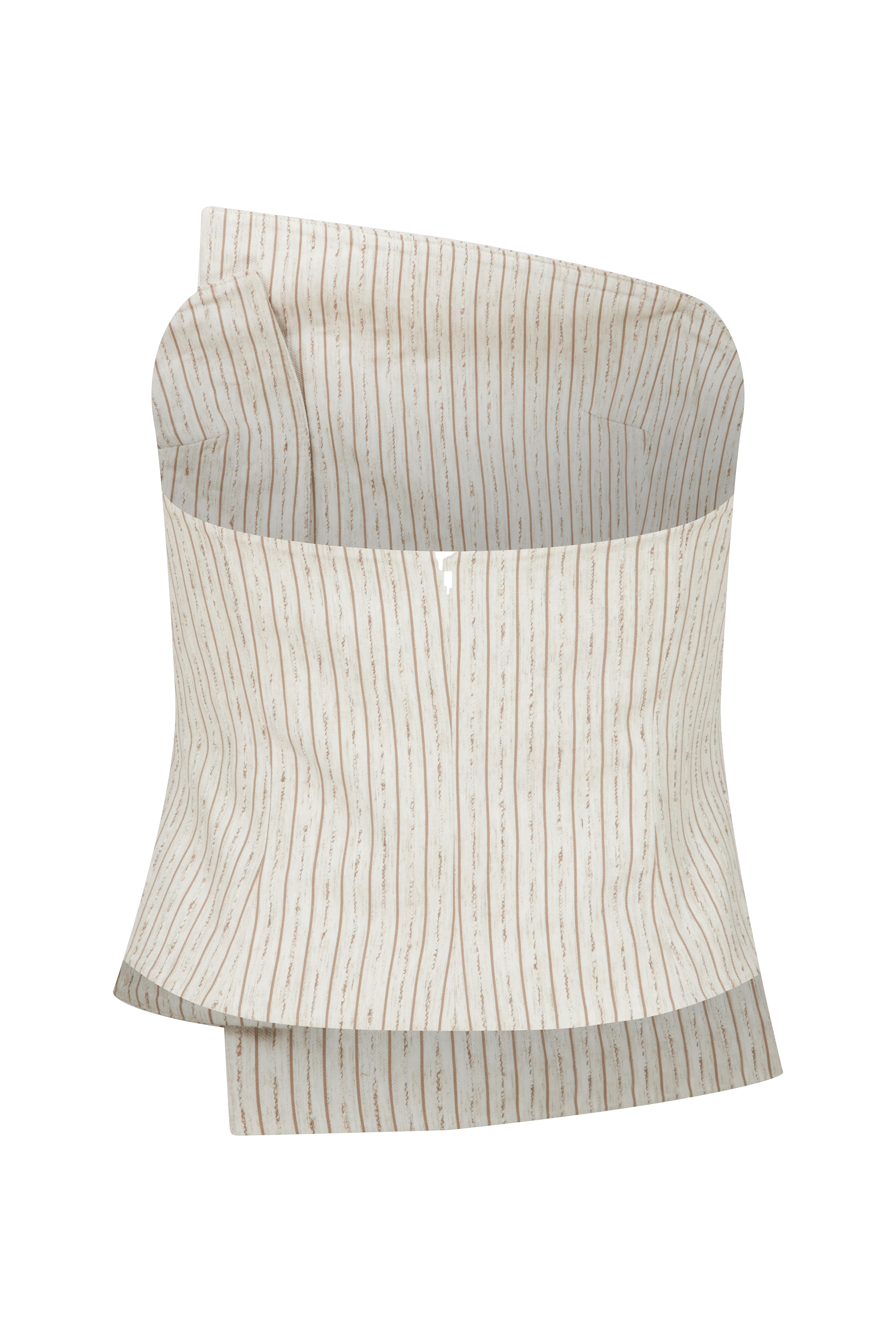 Odyle Striped Linen Bustier in Walnut made by Nazli Ceren