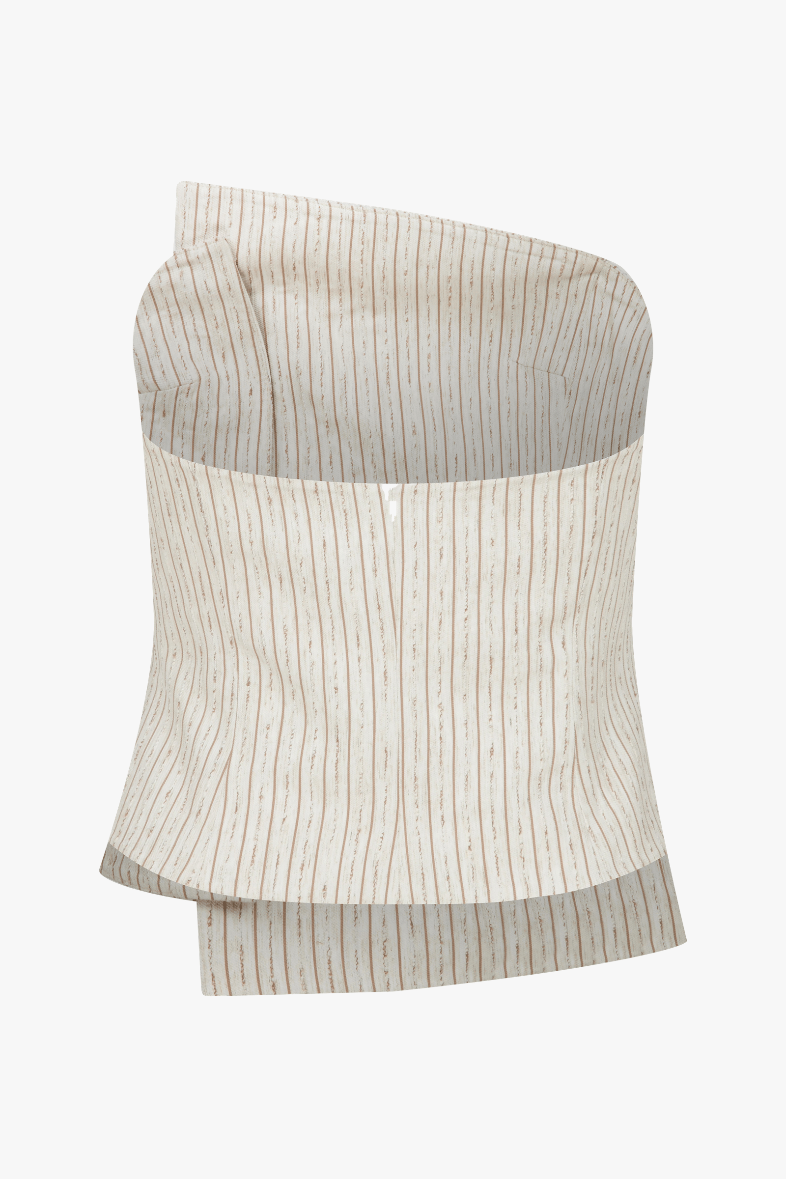 Odyle Striped Linen Bustier in Walnut made by Nazli Ceren