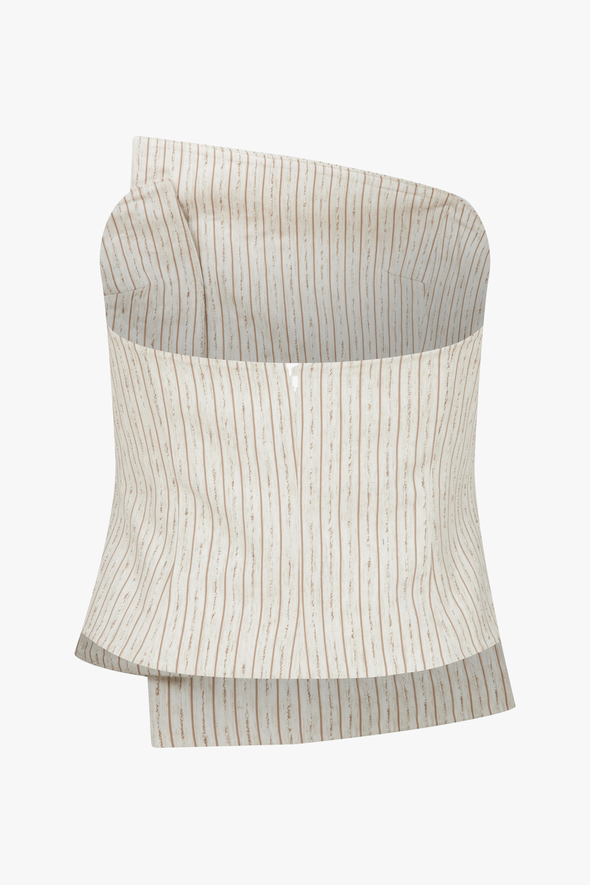 Odyle Striped Linen Bustier in Walnut made by Nazli Ceren