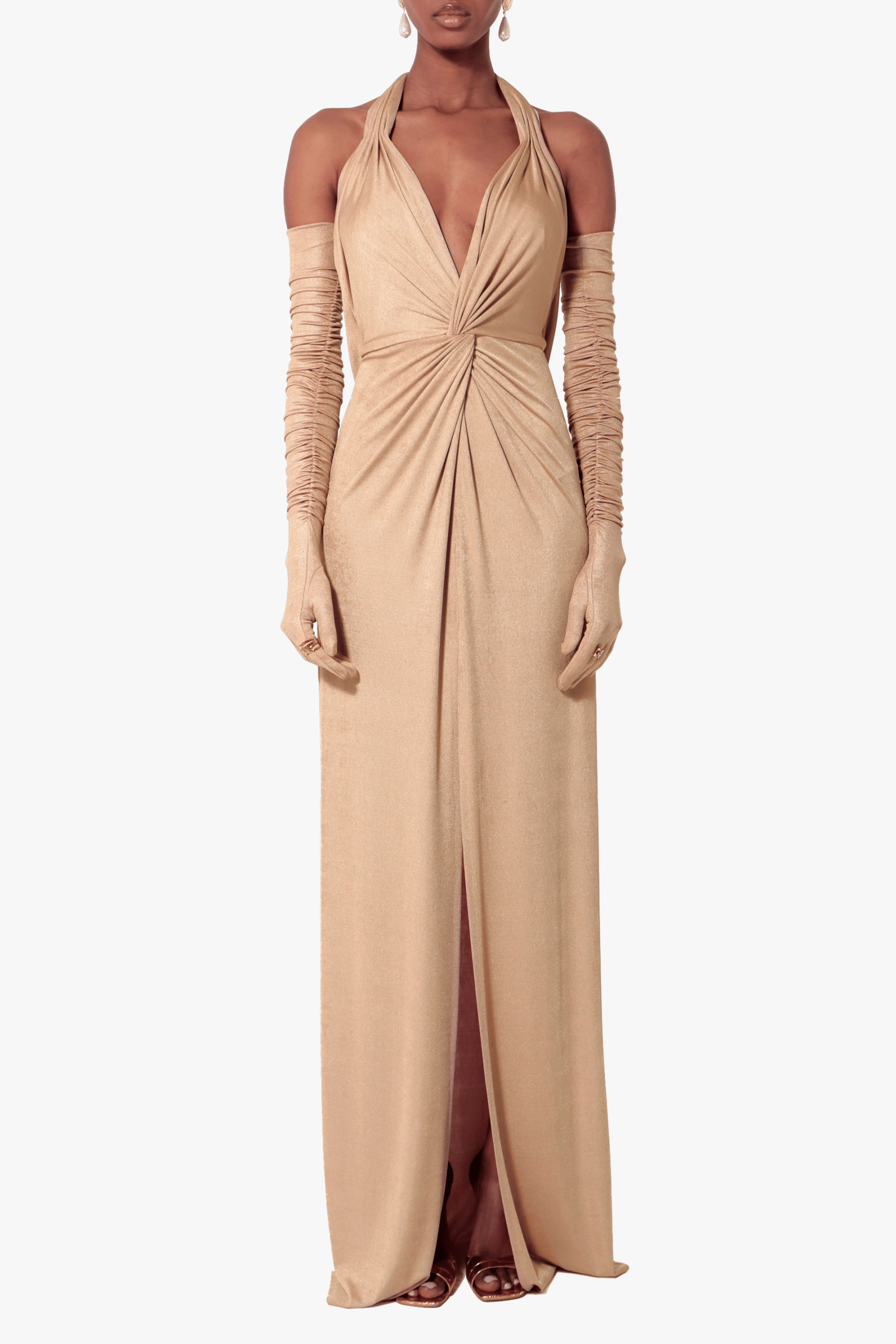 Dress Paula Pearl Gold made by HALEWSKI