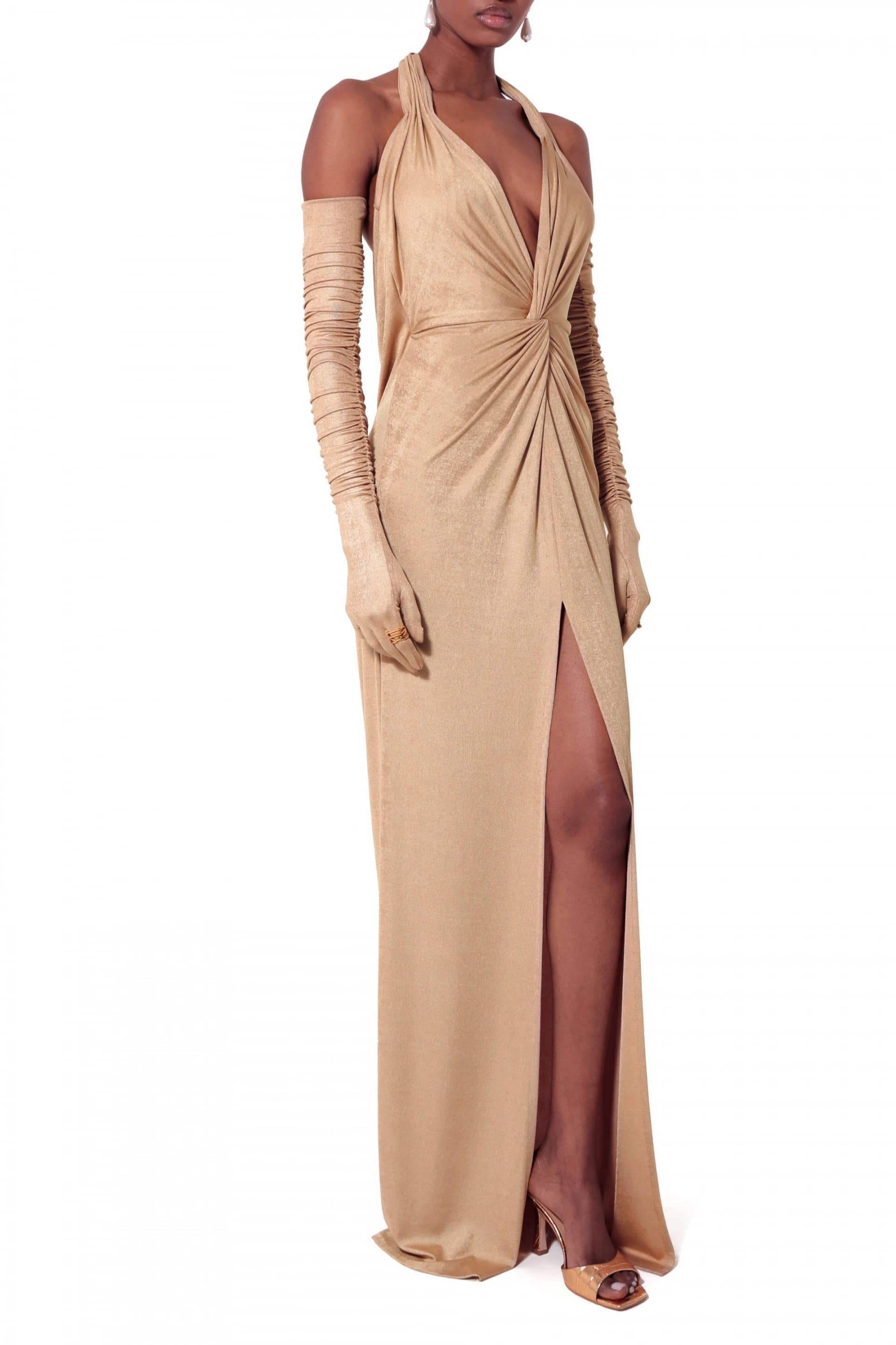 Dress Paula Pearl Gold made by HALEWSKI