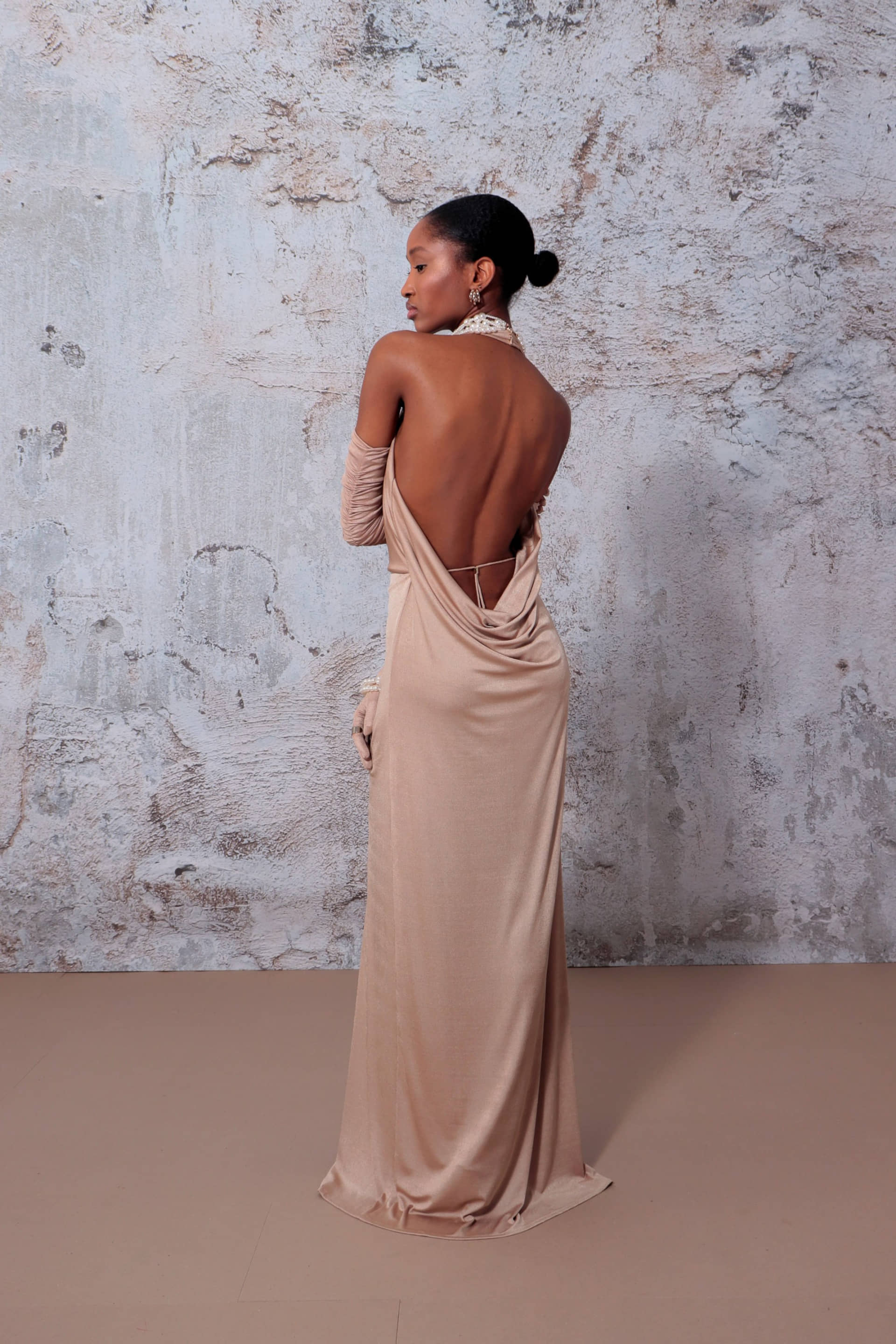 Dress Paula Pearl Gold made by HALEWSKI