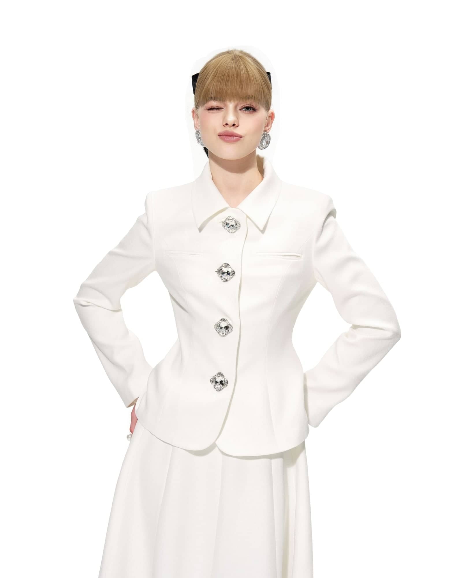 Vanessa Blazer (White) made by Nana Jacqueline