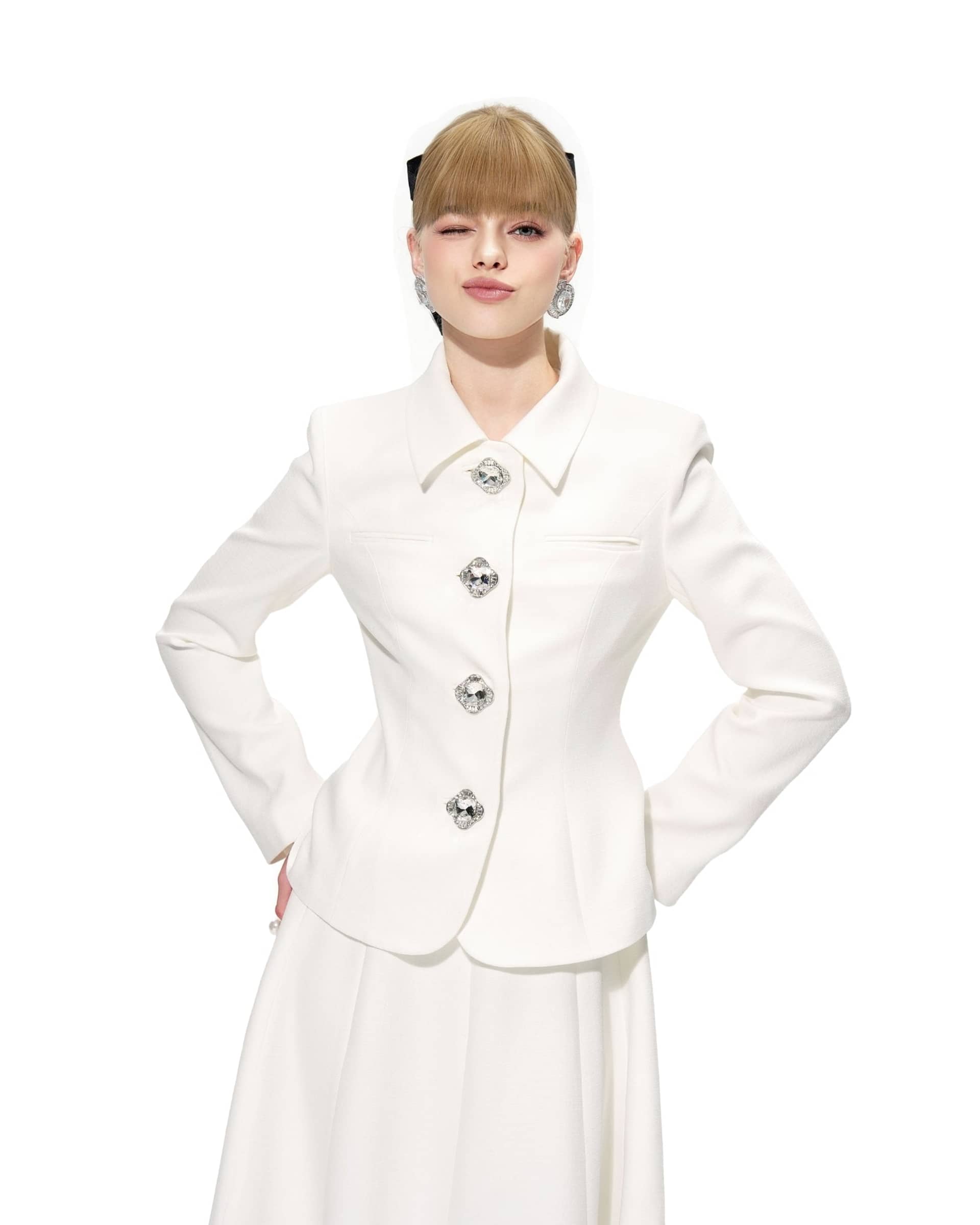 Vanessa Blazer (White) made by Nana Jacqueline