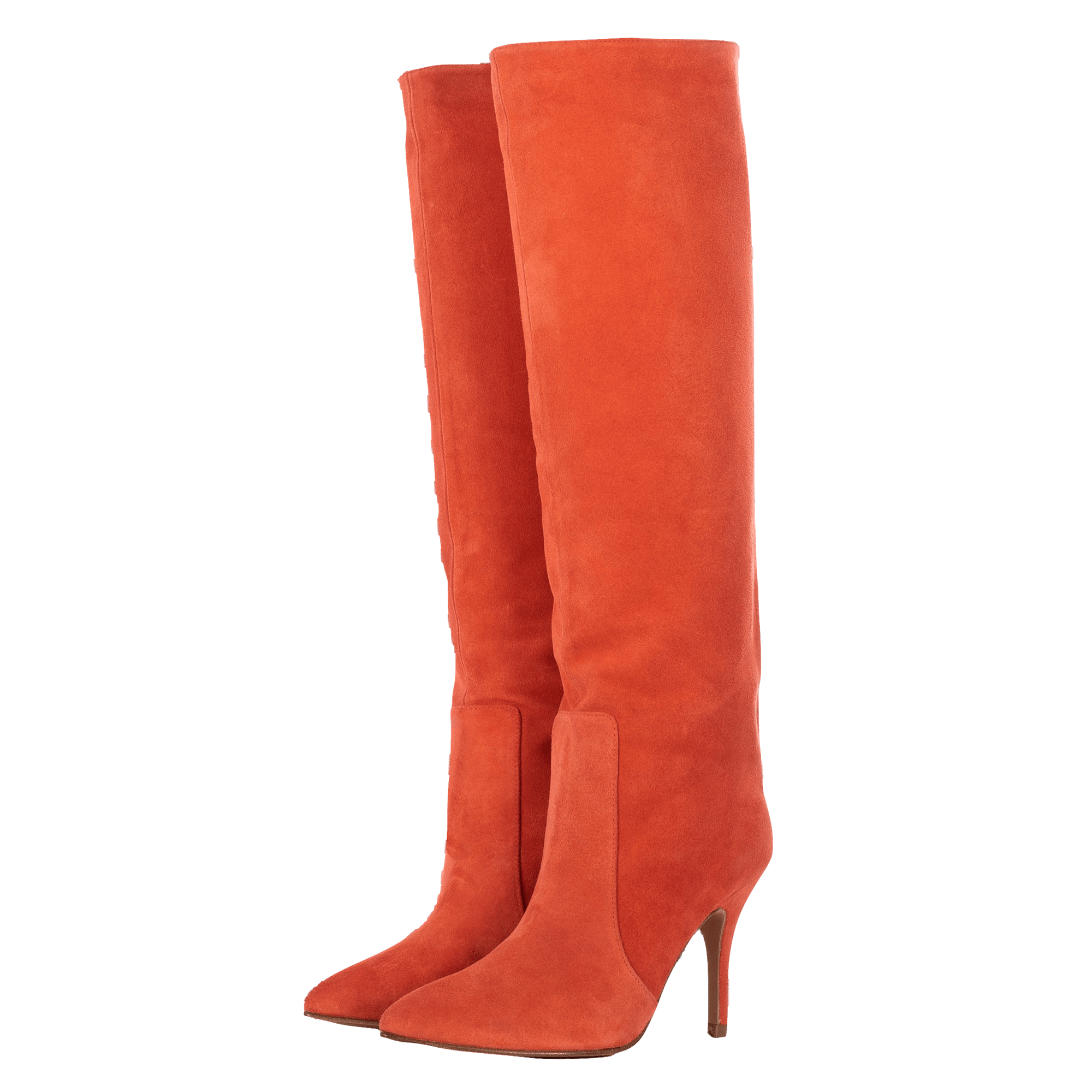 TROPICAL SUEDE KNEE-HIGH BOOTS in Red made by Toral