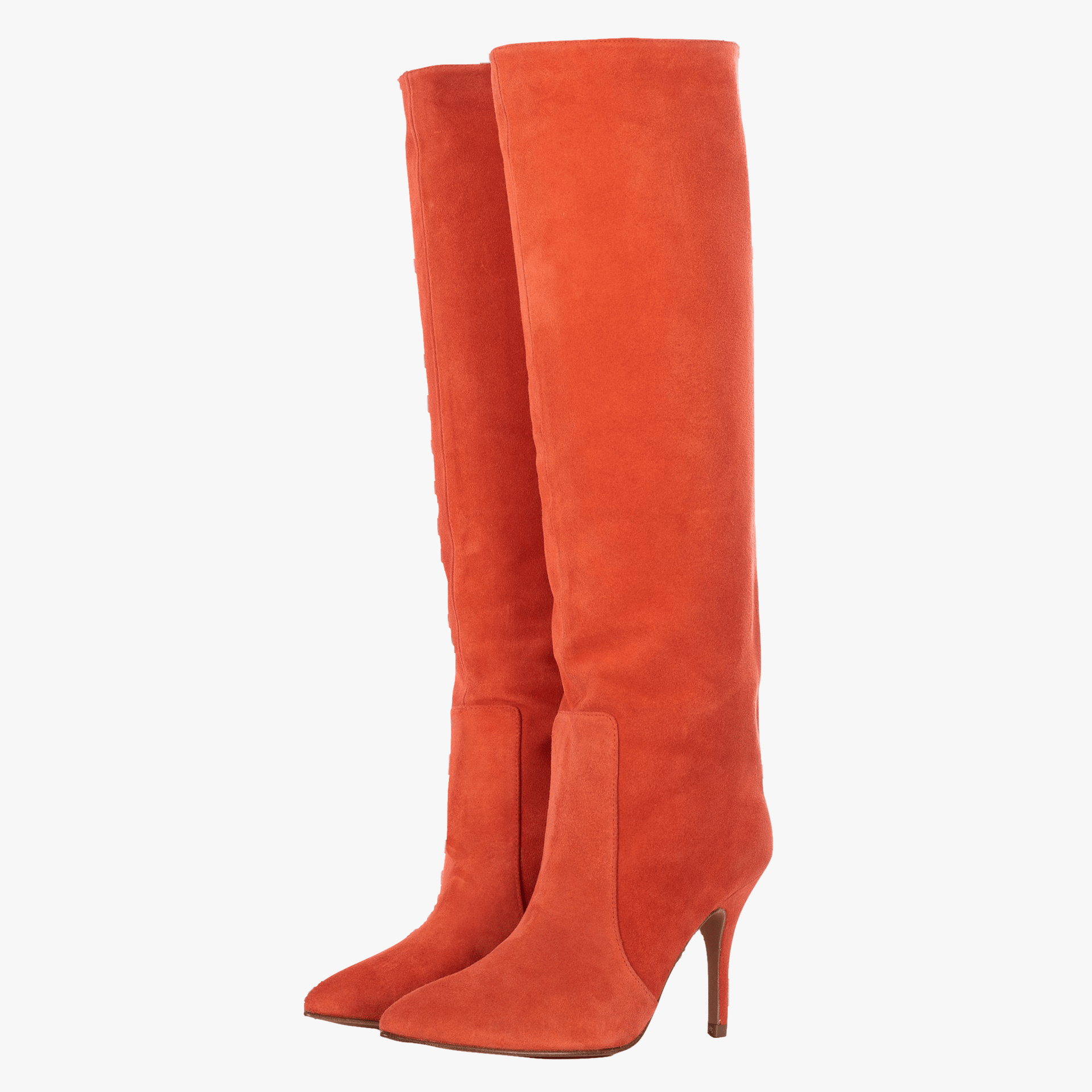 TROPICAL SUEDE KNEE-HIGH BOOTS in Red made by Toral