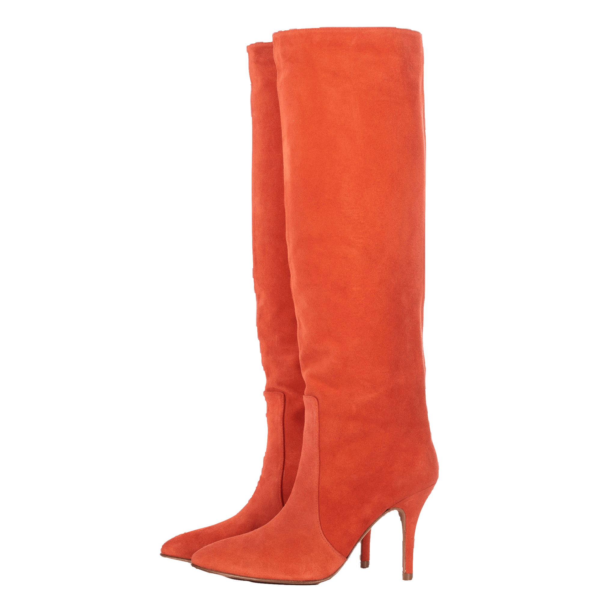 TROPICAL SUEDE KNEE-HIGH BOOTS in Red made by Toral