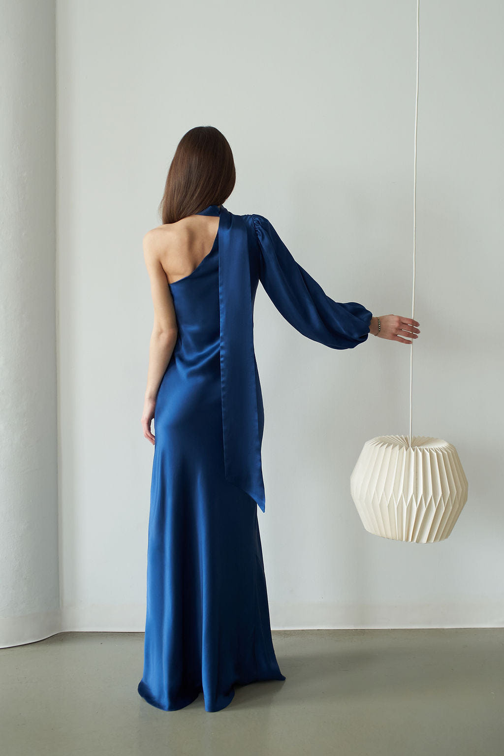 Tallula One-Shoulder Bias Cut Gown made by Vasiliki