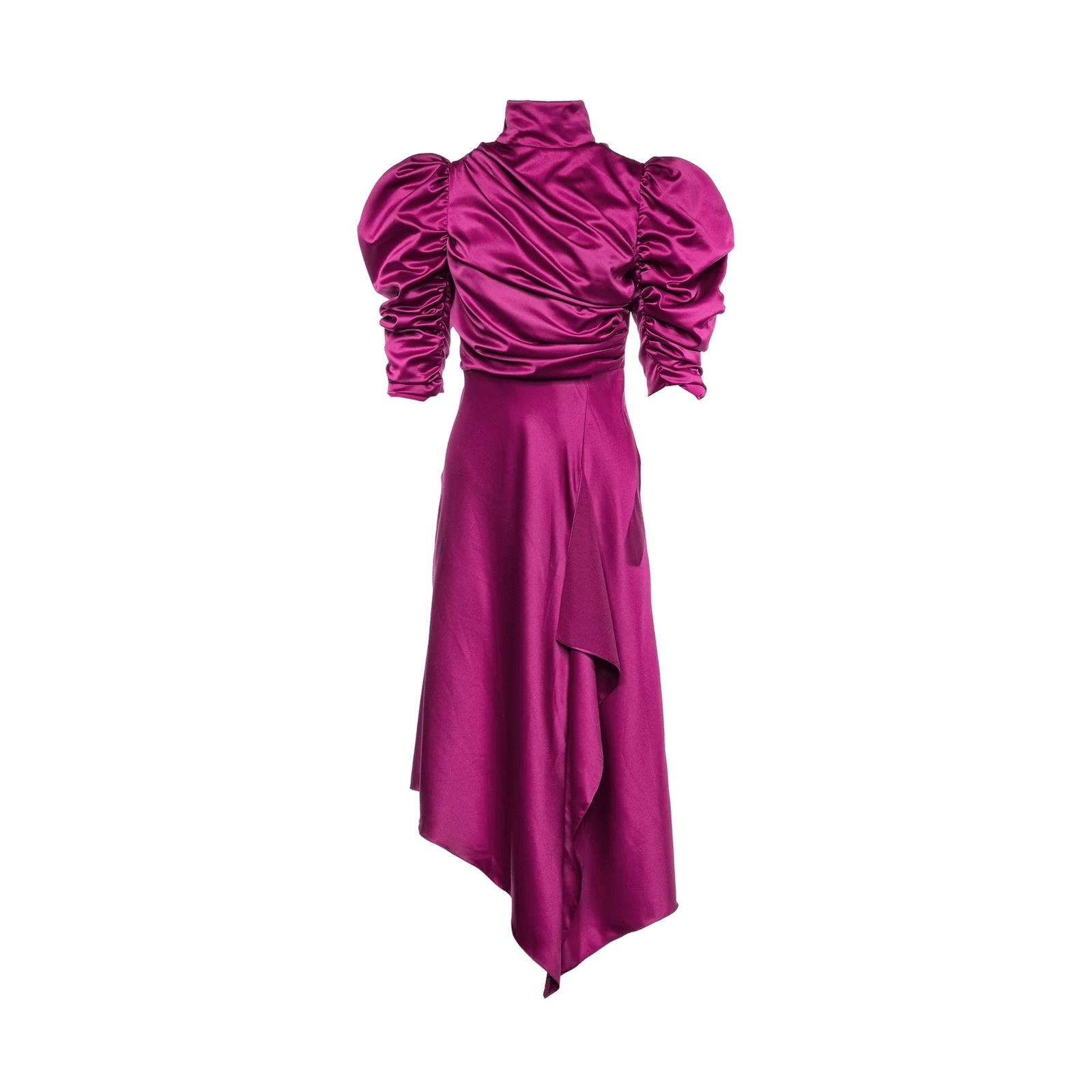 FLAVIA SATIN DRAPED DRESS MIDI in Purple made by Vasiliki
