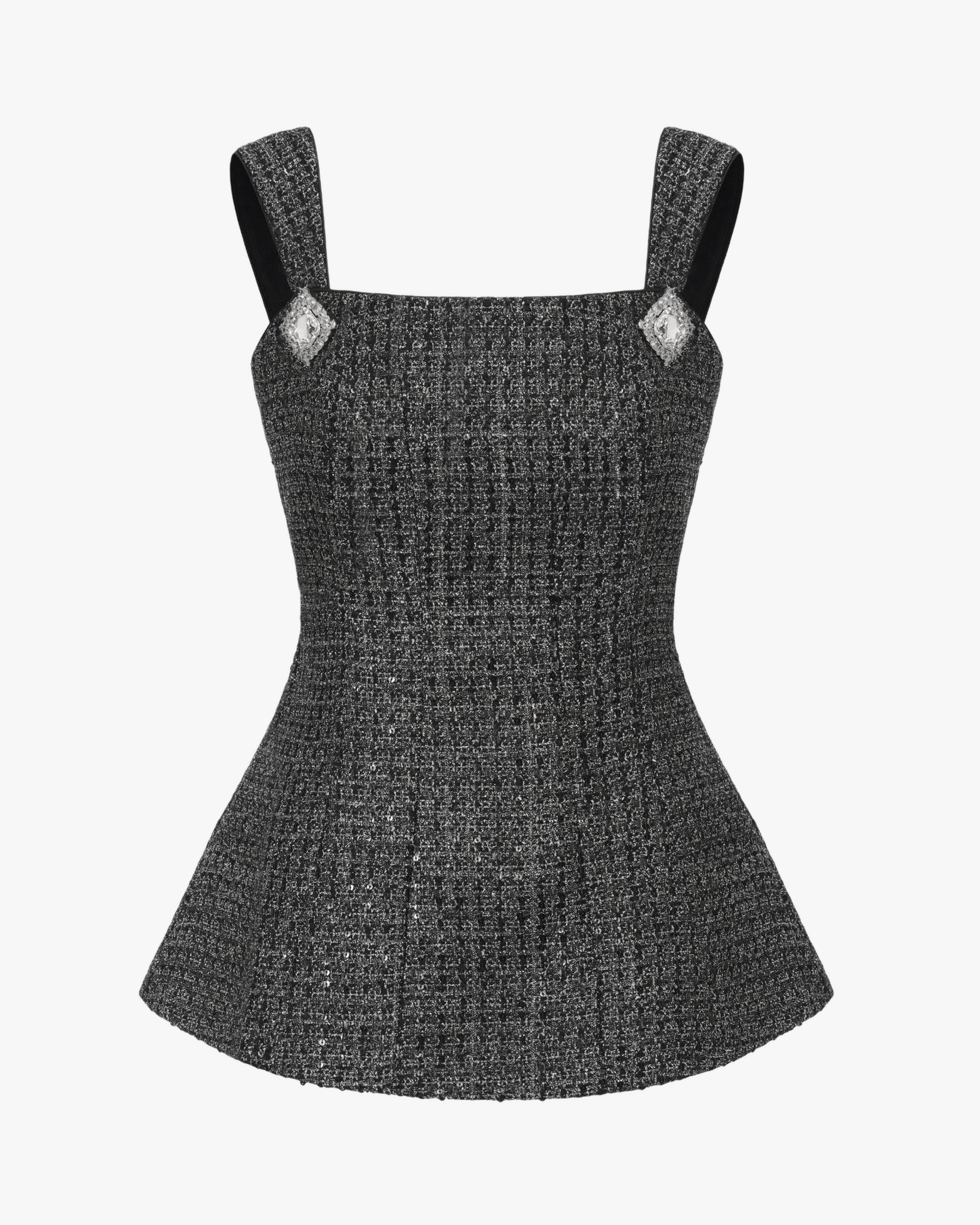 Anabella Bow Top (Black & Silver) made by Nana Jacqueline