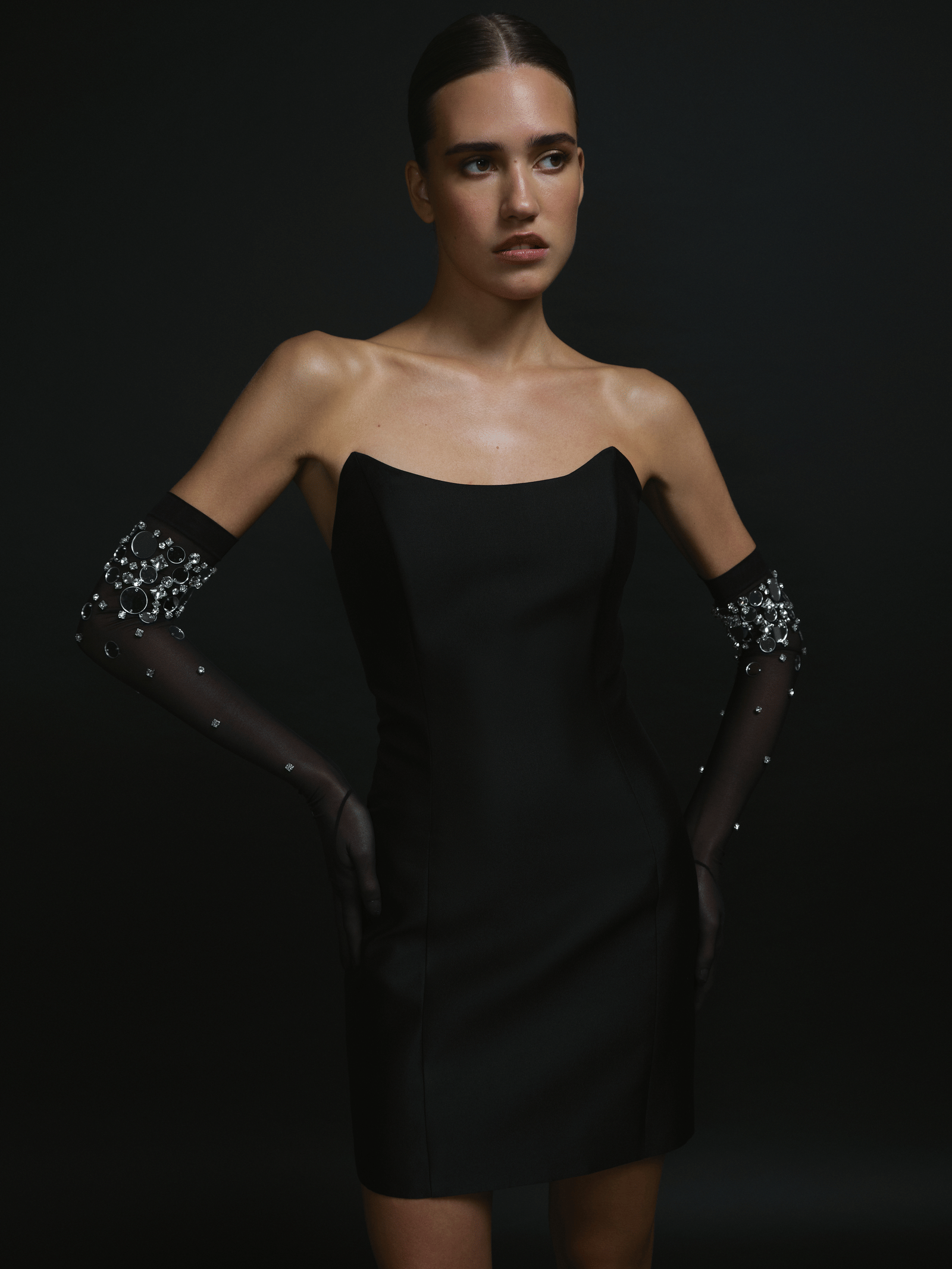 Opera-Length Embellished Gloves made by NDS The Label