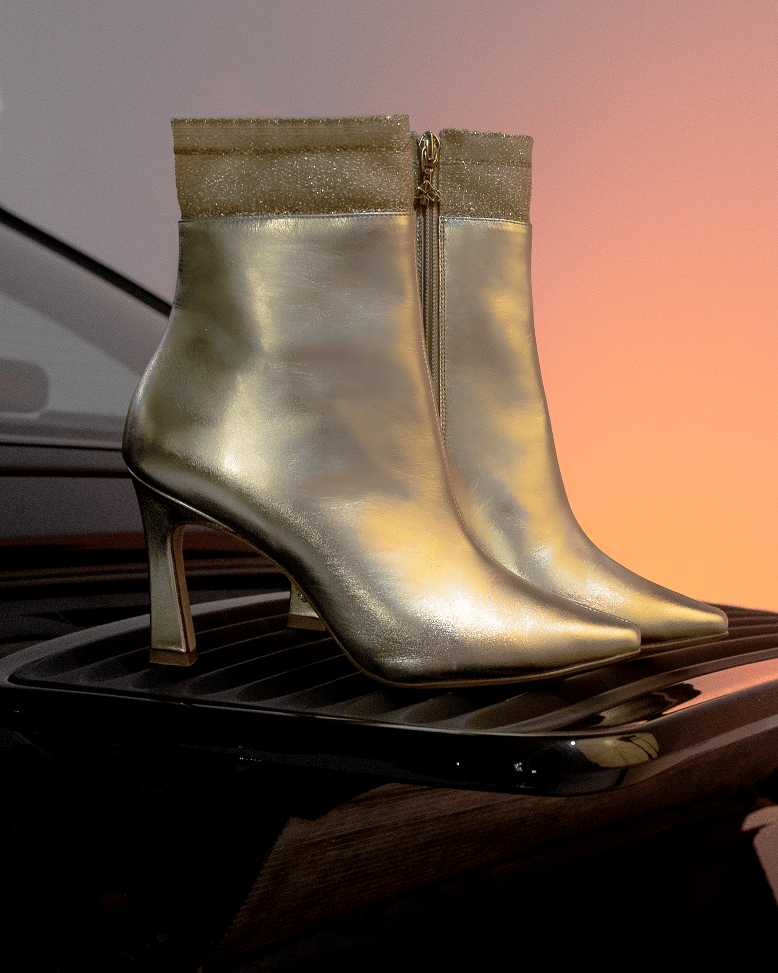 Sock Boot 85 Silver Metallic in Silver made by ATANA