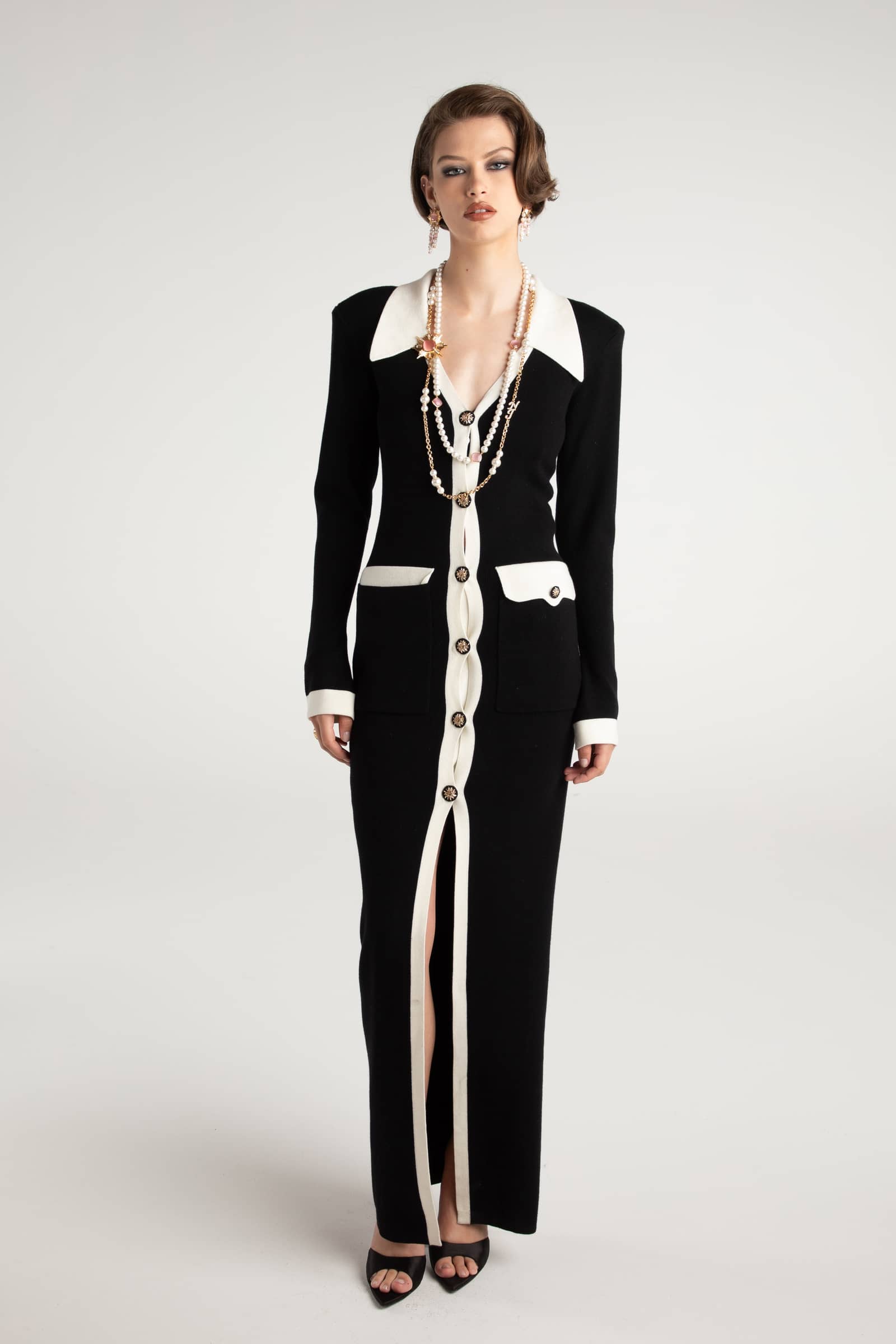 Felicity Long Knit Cardigan (Black) in Black made by Nana Jacqueline