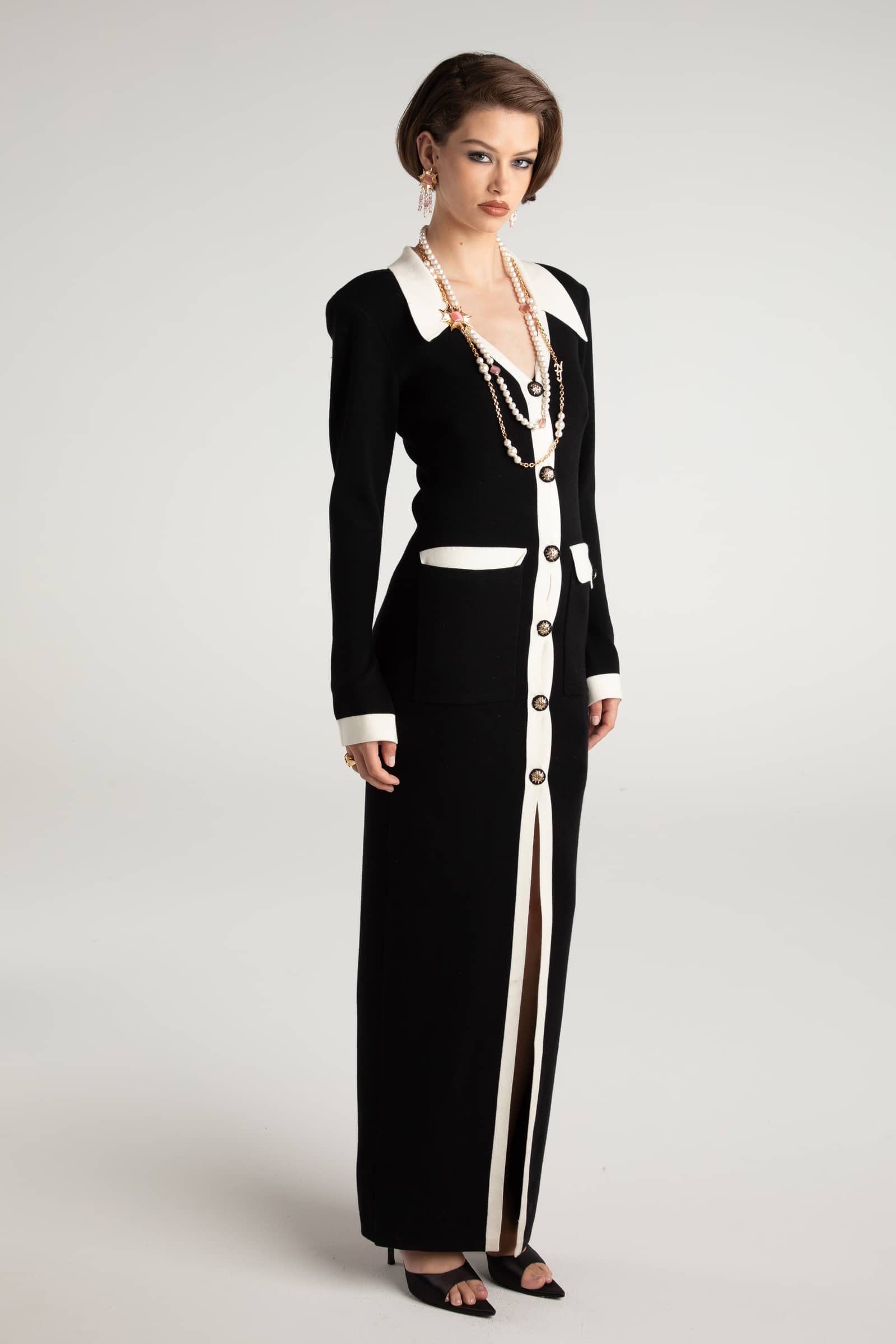 Felicity Long Knit Cardigan (Black) in Black made by Nana Jacqueline