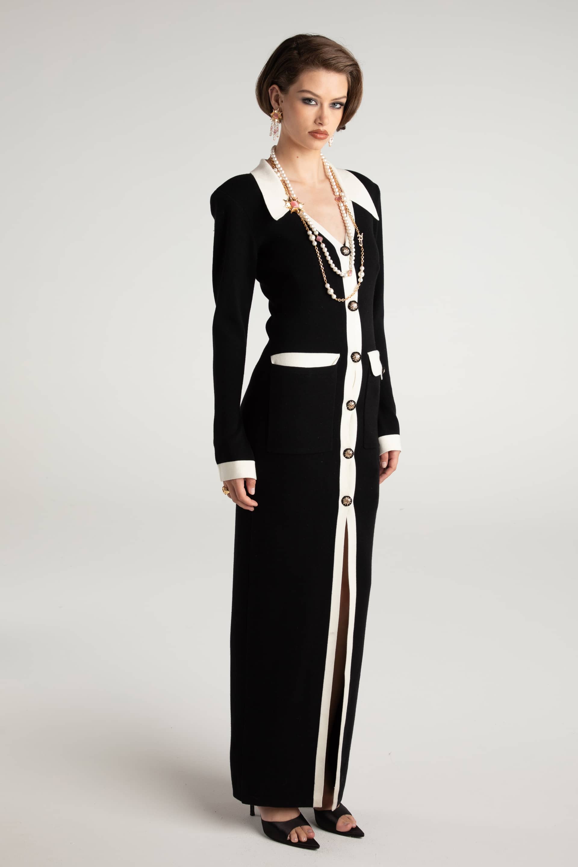 Felicity Long Knit Cardigan (Black) in Black made by Nana Jacqueline