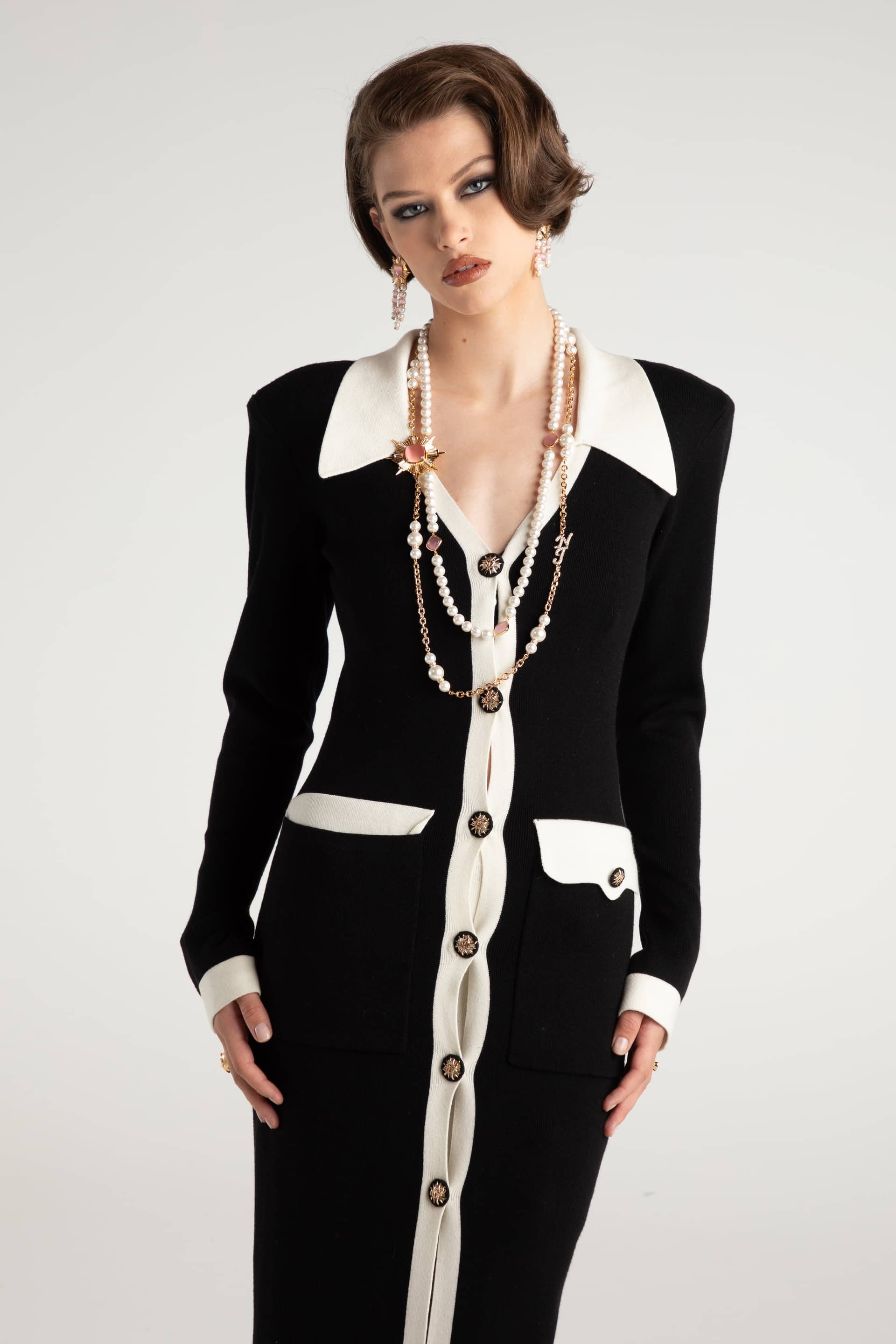 Felicity Long Knit Cardigan (Black) in Black made by Nana Jacqueline