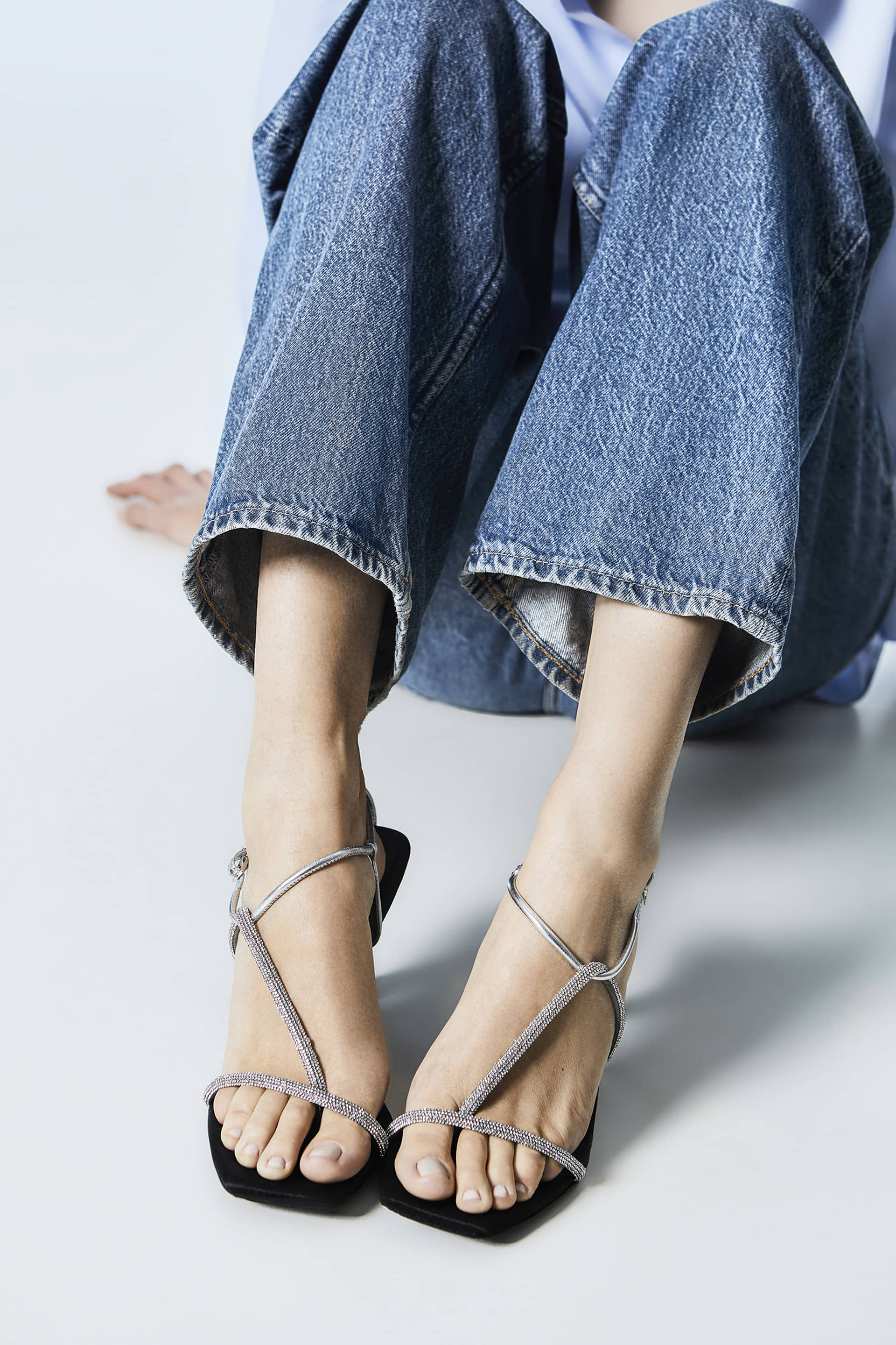The Strappy Sandal - Crystal made by ESSEN