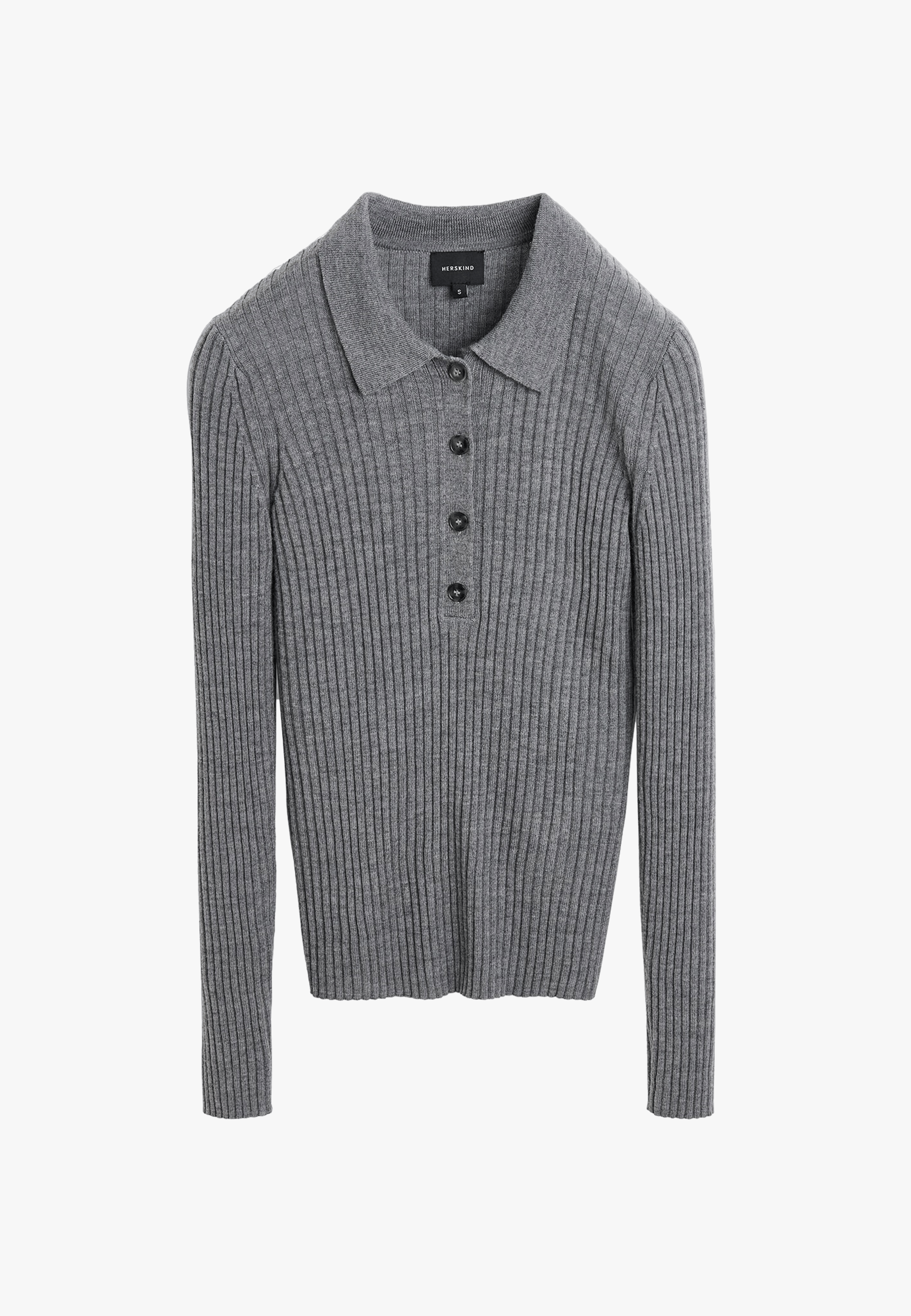 Cadee Blouse Merino Wool - Grey Melange made by HERSKIND