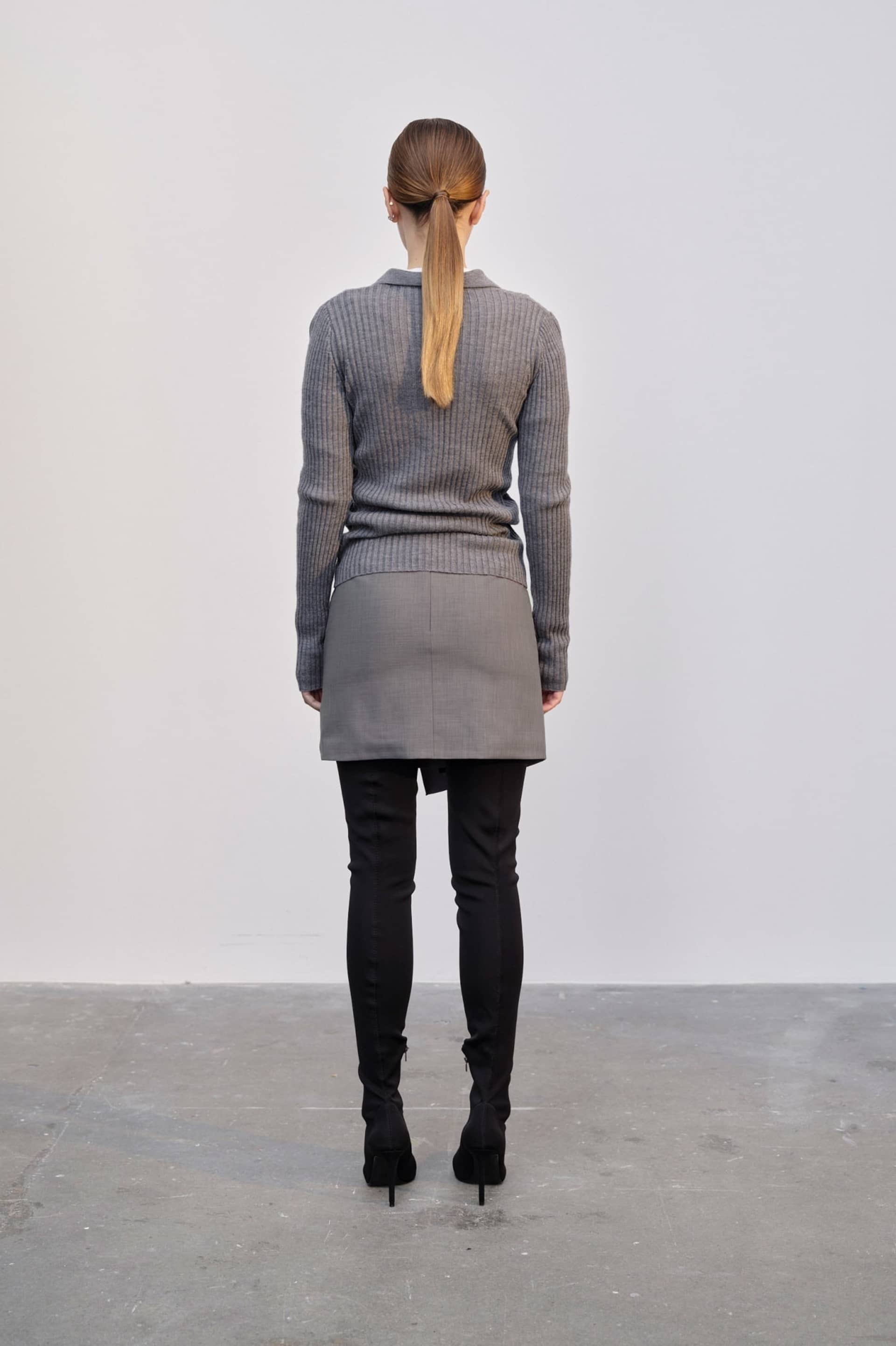 Cadee Blouse Merino Wool - Grey Melange made by HERSKIND