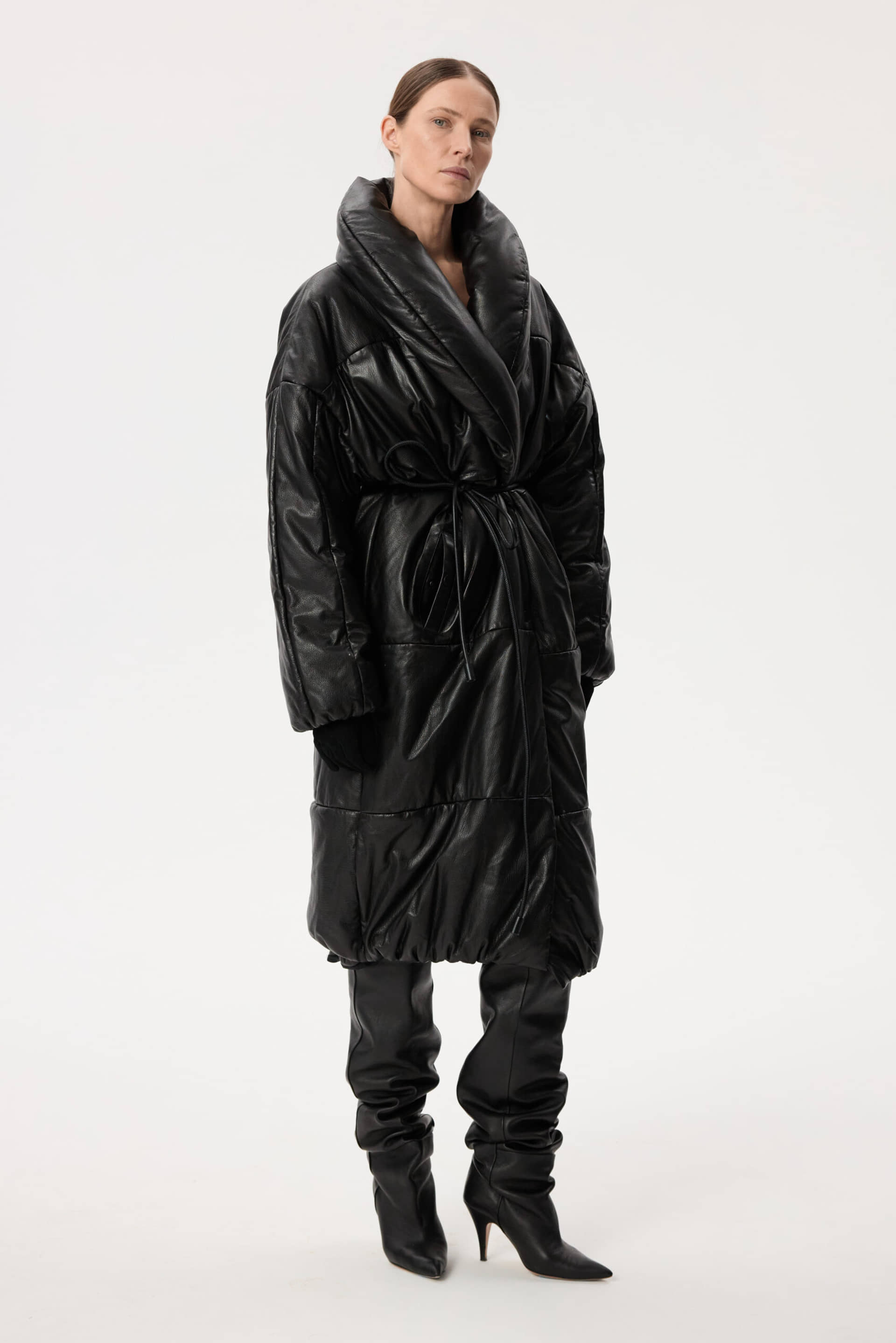 Long Leather Coat made by YAVORSKA