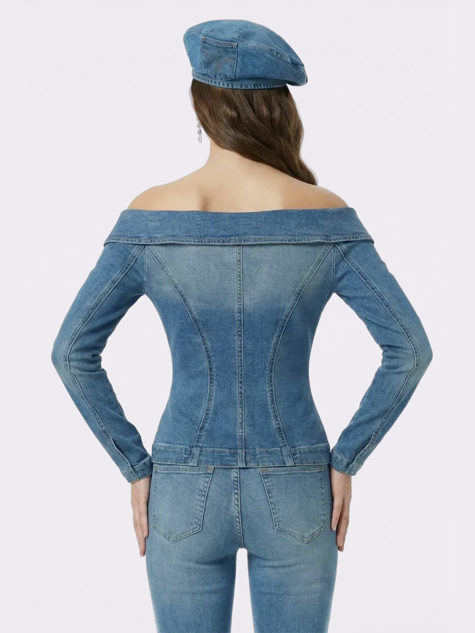 Monique Tailored Light Blue Denim Top made by Nana Jacqueline