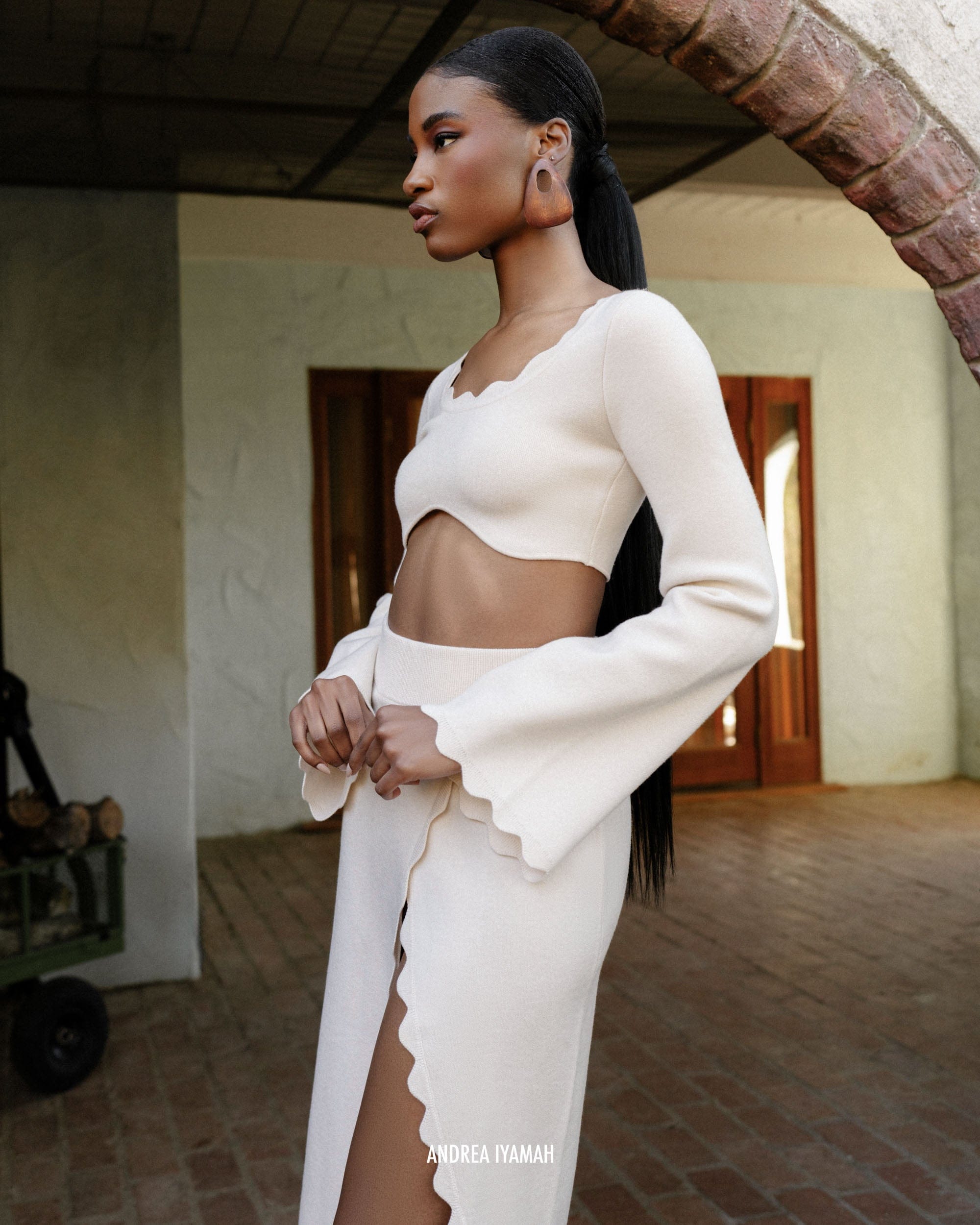 ODA MIDI SKIRT - TUSK made by Andrea Iyamah