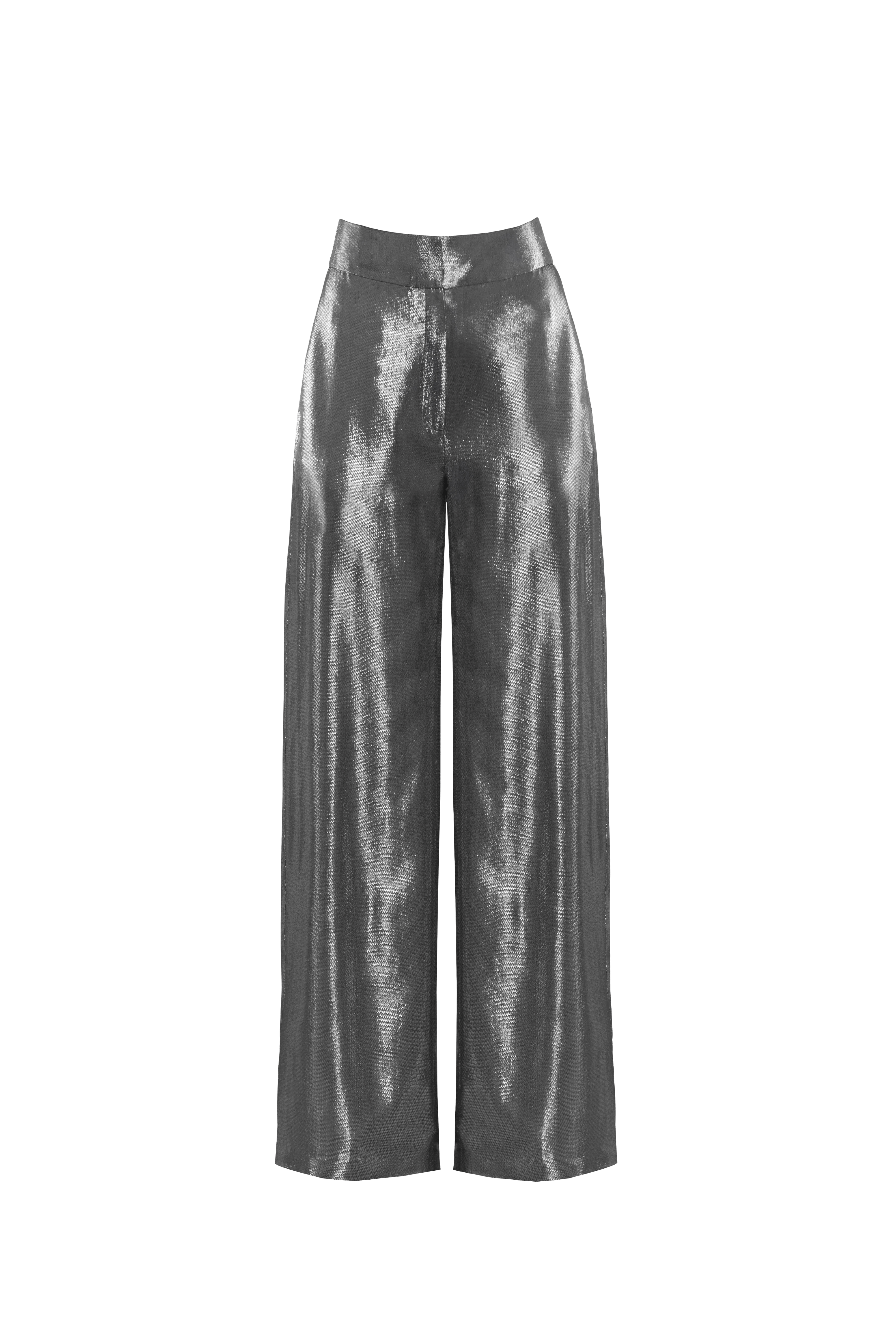 METALLIC High-Waisted Trousers made by Vestiaire d'un Oiseau Libre