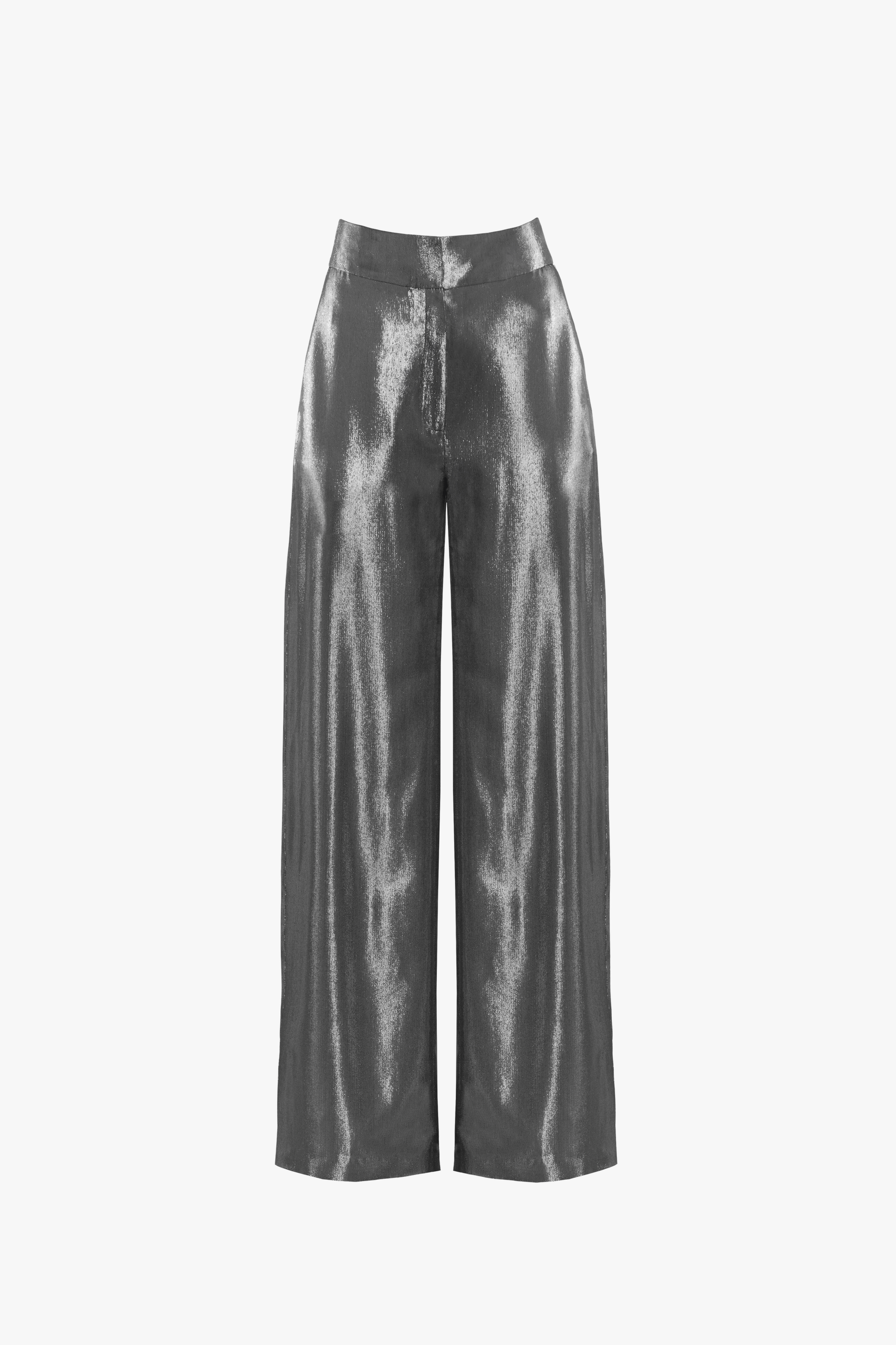 METALLIC High-Waisted Trousers made by Vestiaire d'un Oiseau Libre