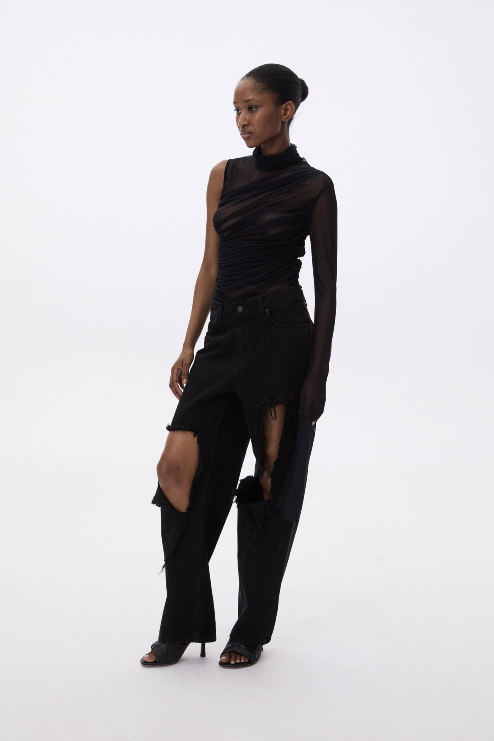 Denim Pants With Holes made by YAVORSKA