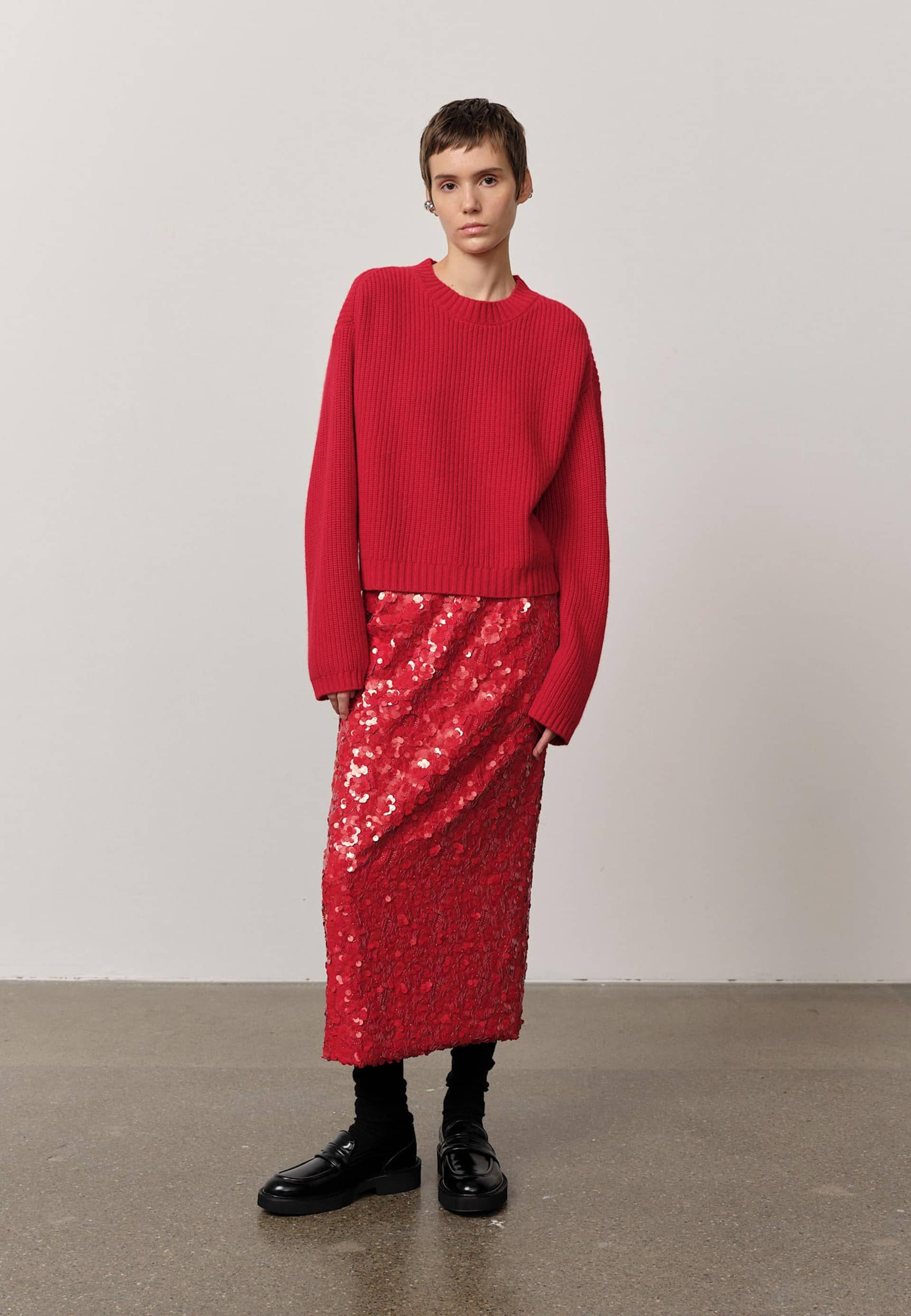 Sabby Knit Blouse - Red made by HERSKIND