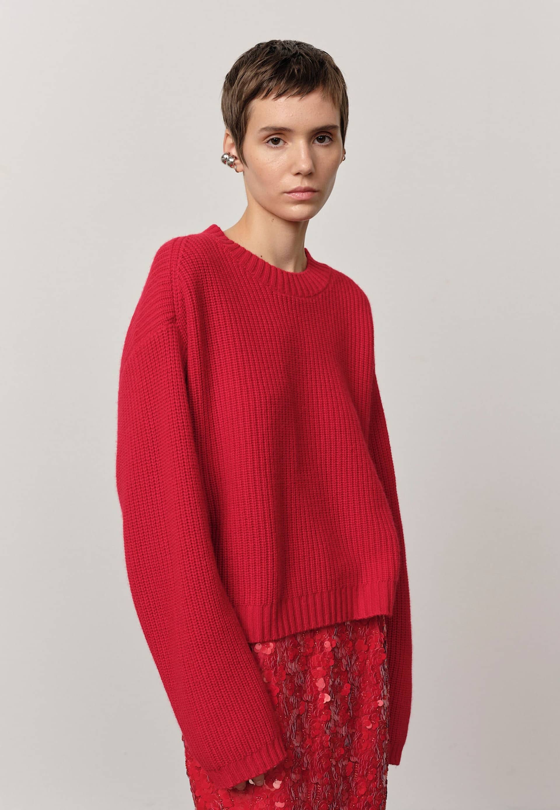 Sabby Knit Blouse - Red made by HERSKIND