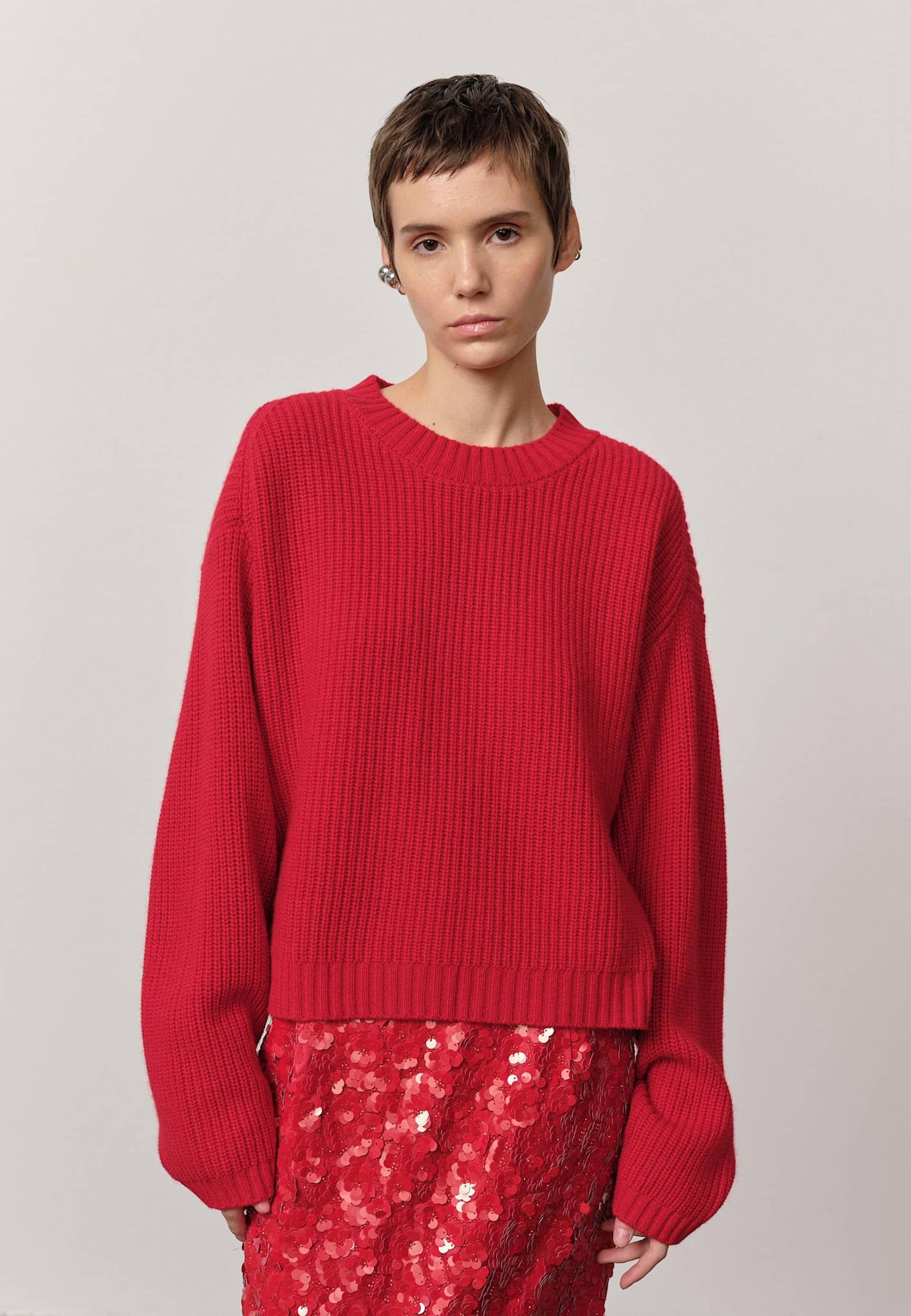 Sabby Knit Blouse - Red made by HERSKIND