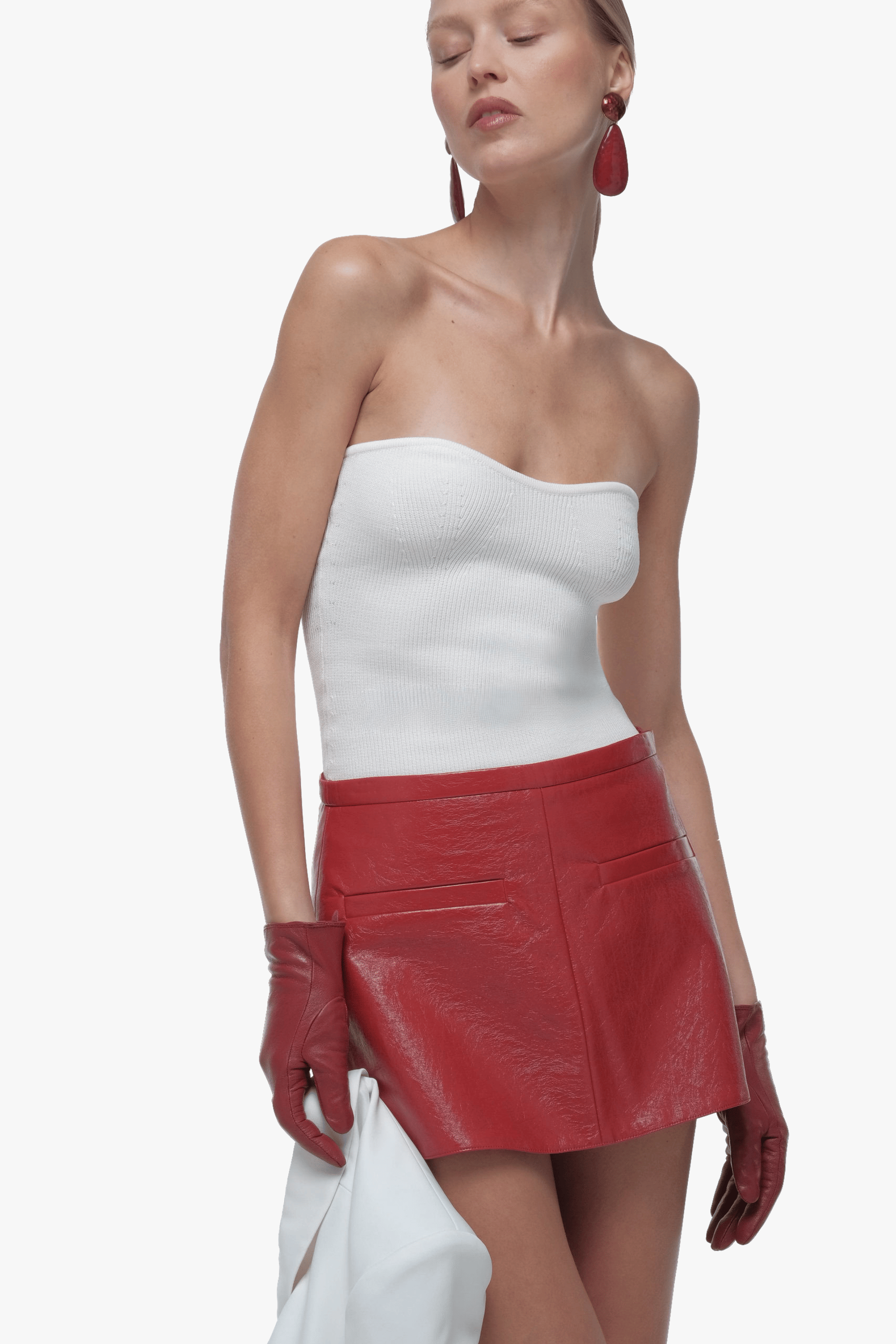 Knit tube top made by AFTERHOURS