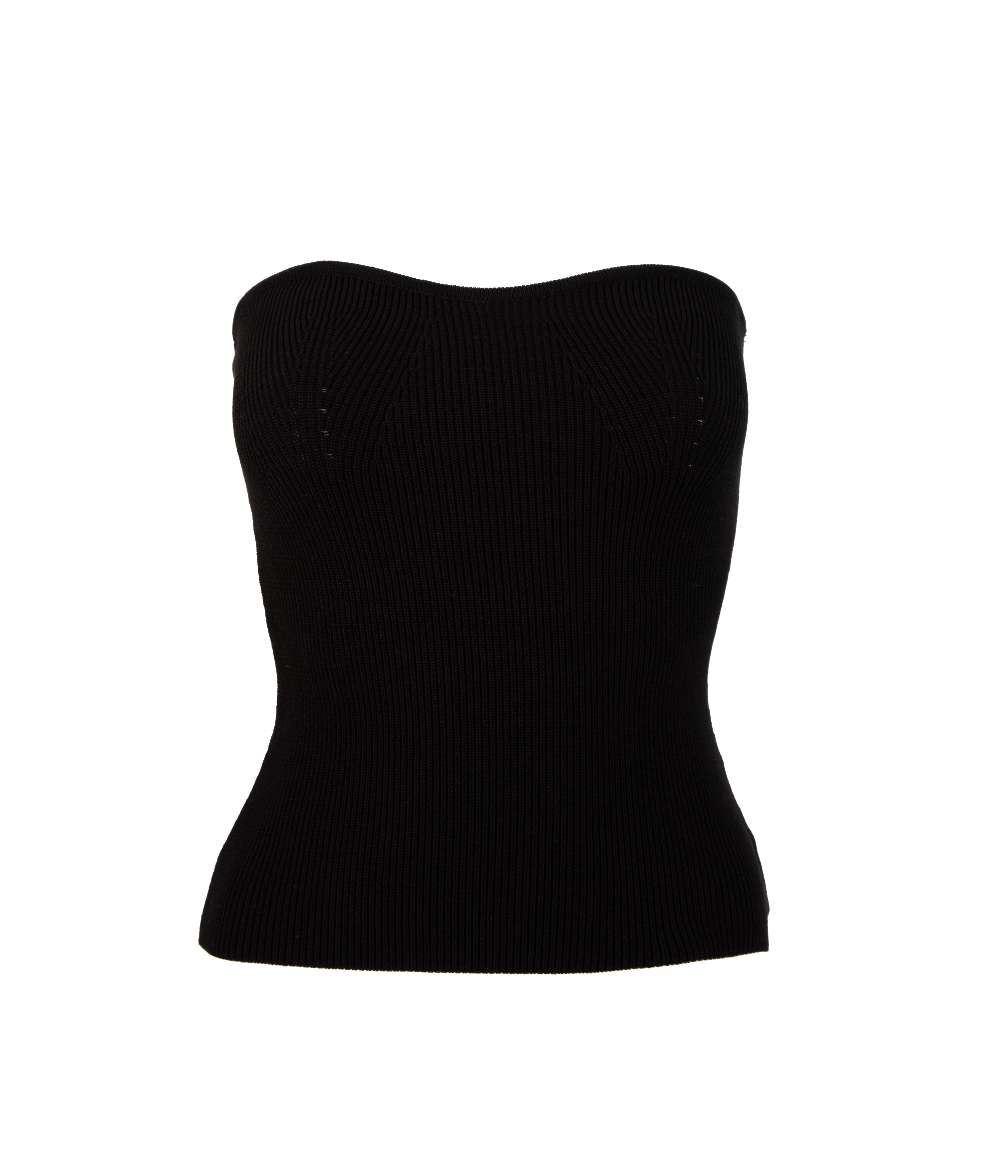Knit tube top in Black made by AFTERHOURS