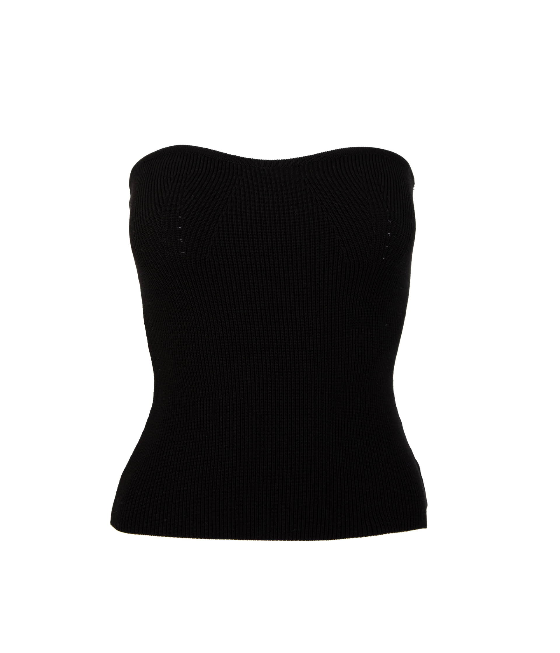 Knit tube top in Black made by AFTERHOURS