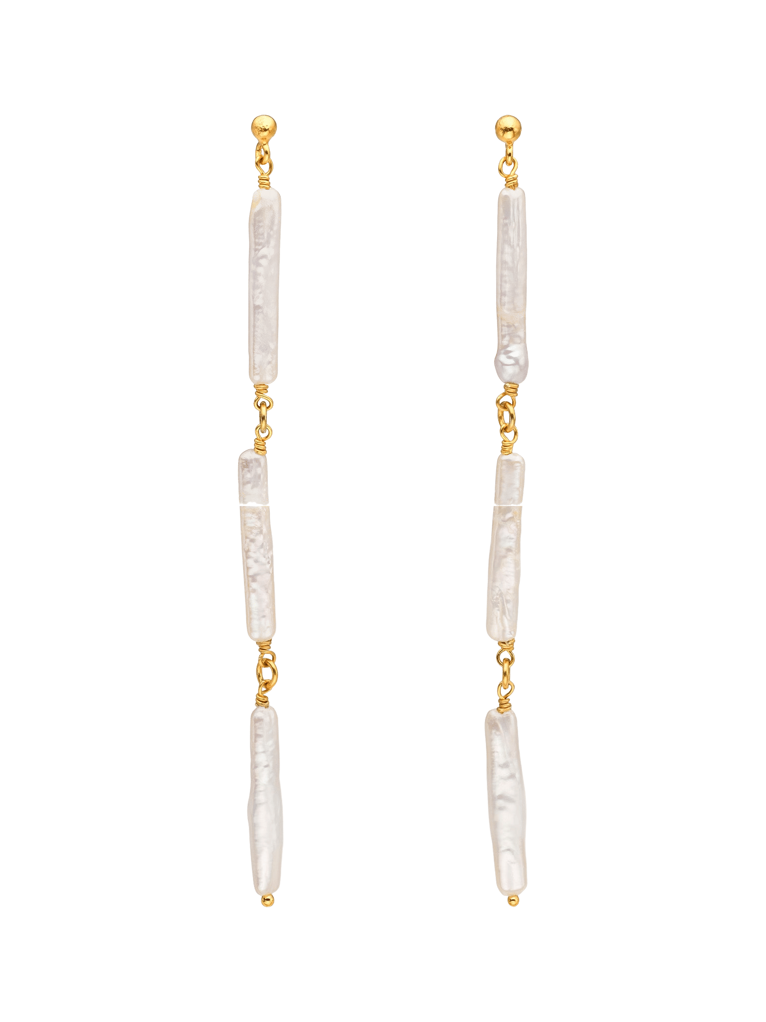 Ariel Freshwater Pearl Long Earrings made by Eva Remenyi