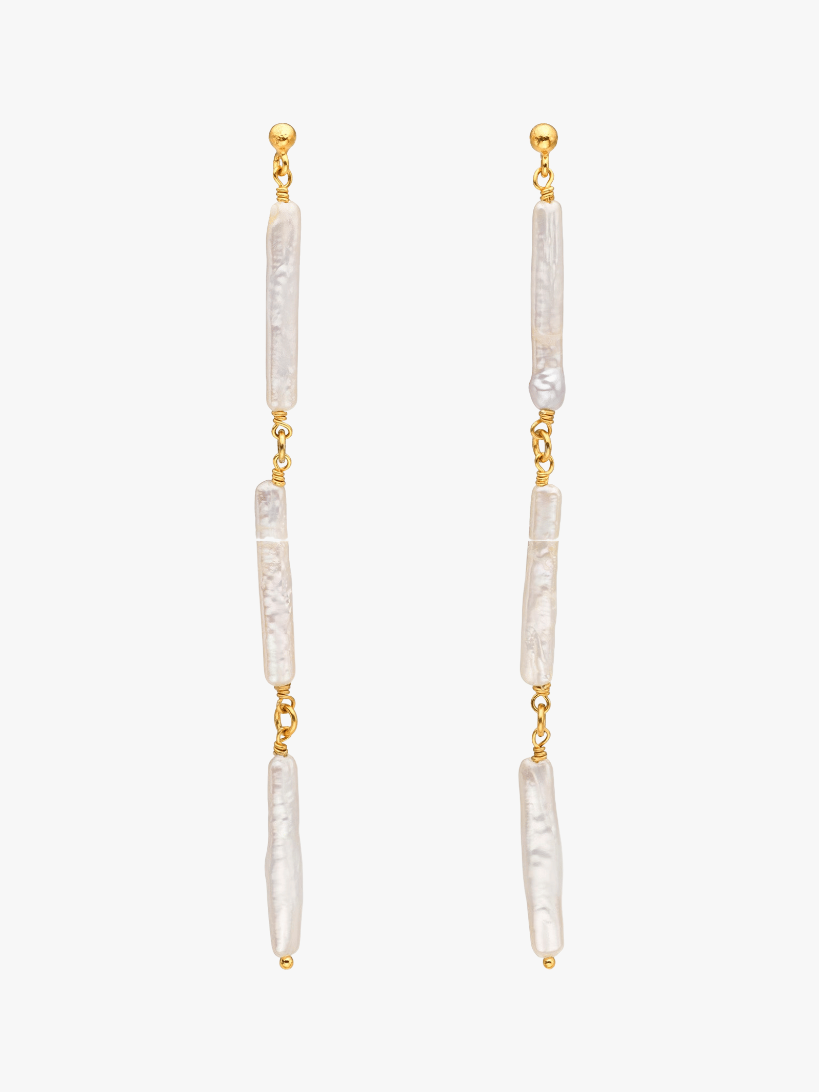 Ariel Freshwater Pearl Long Earrings made by Eva Remenyi