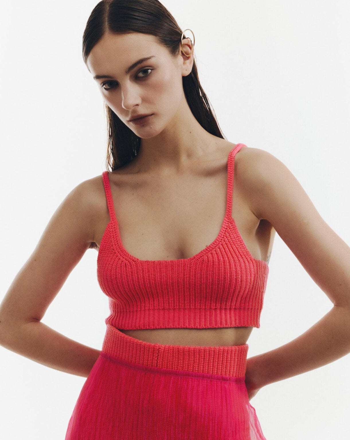 Brink pink top made by KNITEL