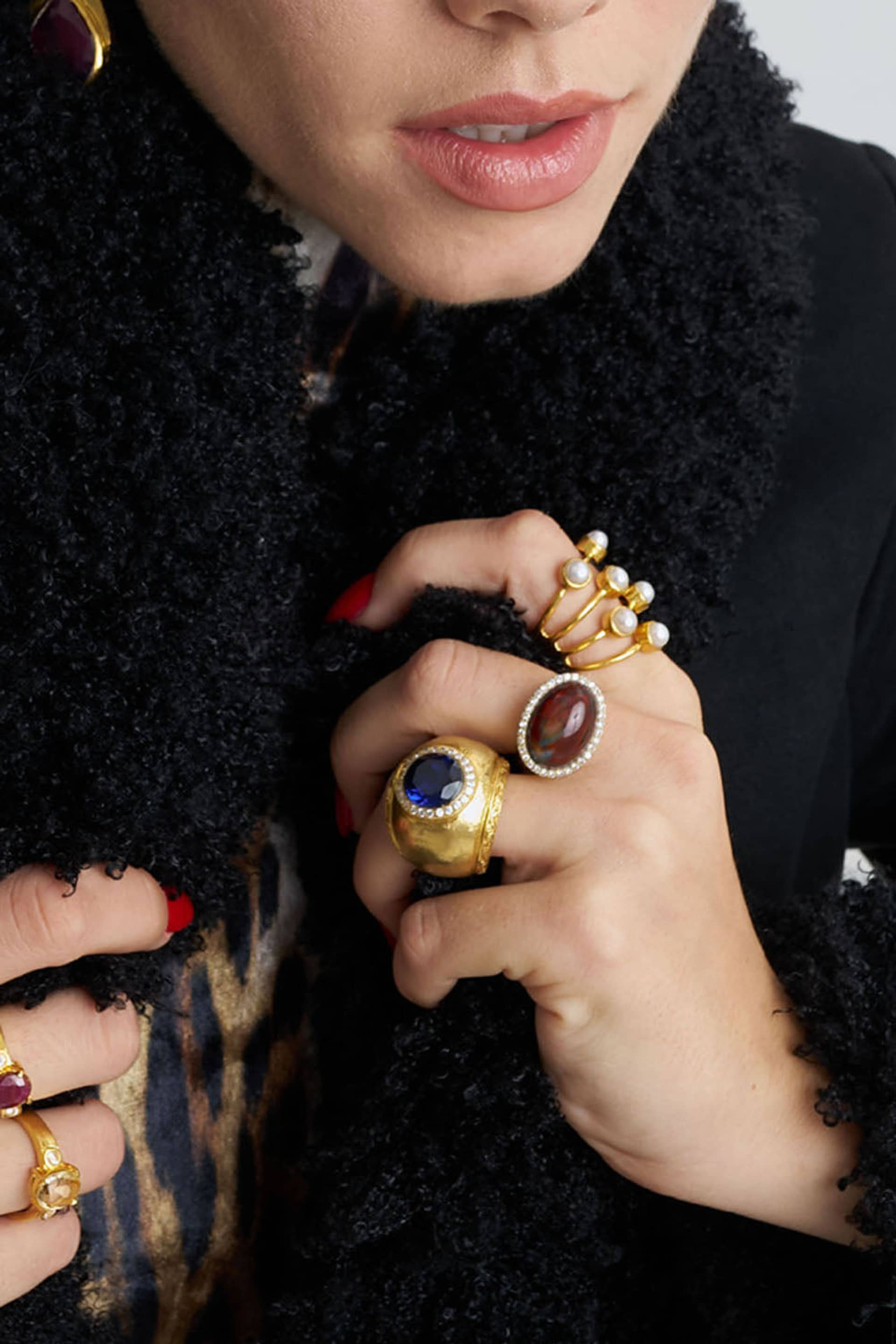 Agate Gold Ring made by Lora Istanbul