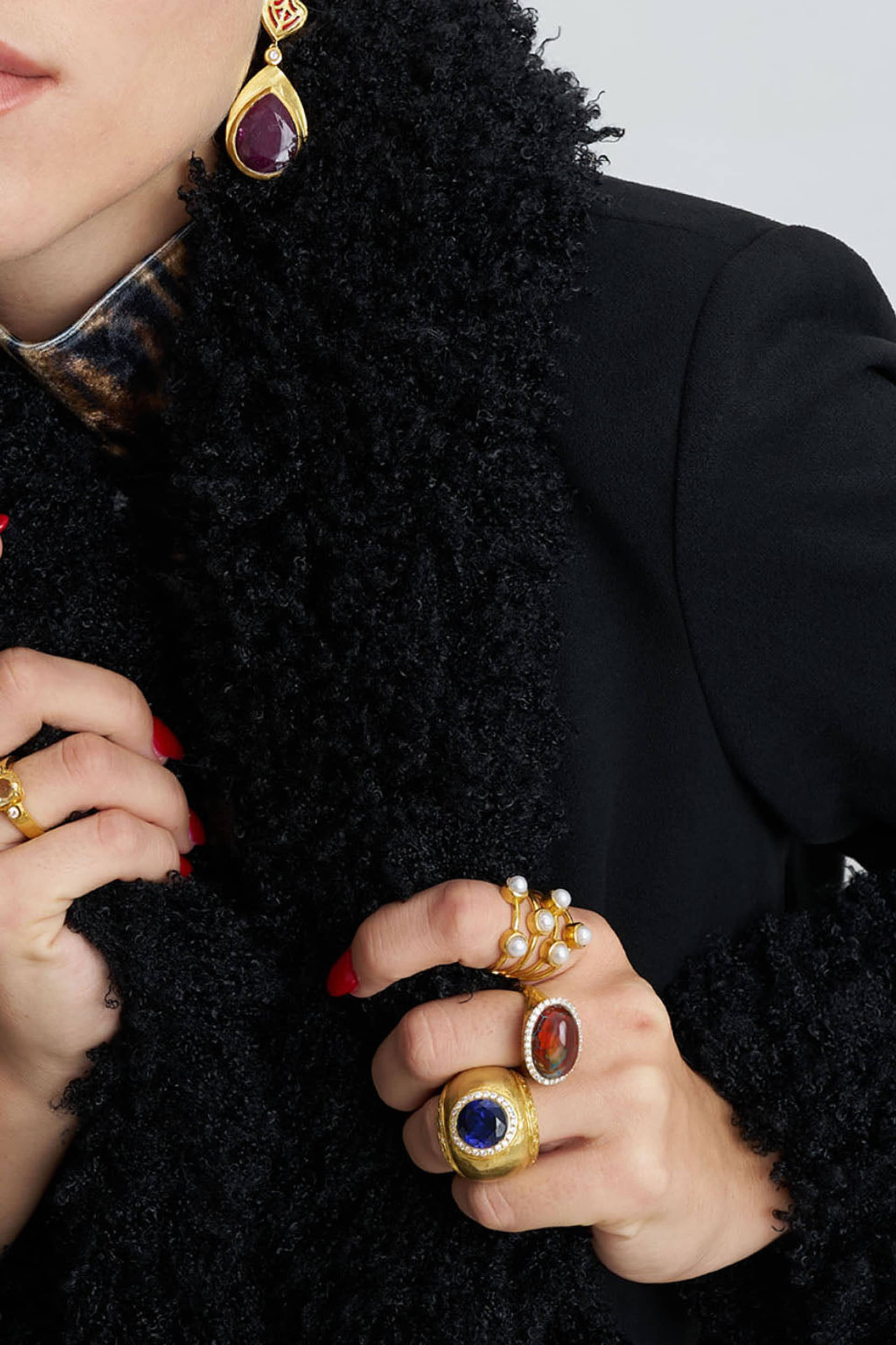 Agate Gold Ring made by Lora Istanbul