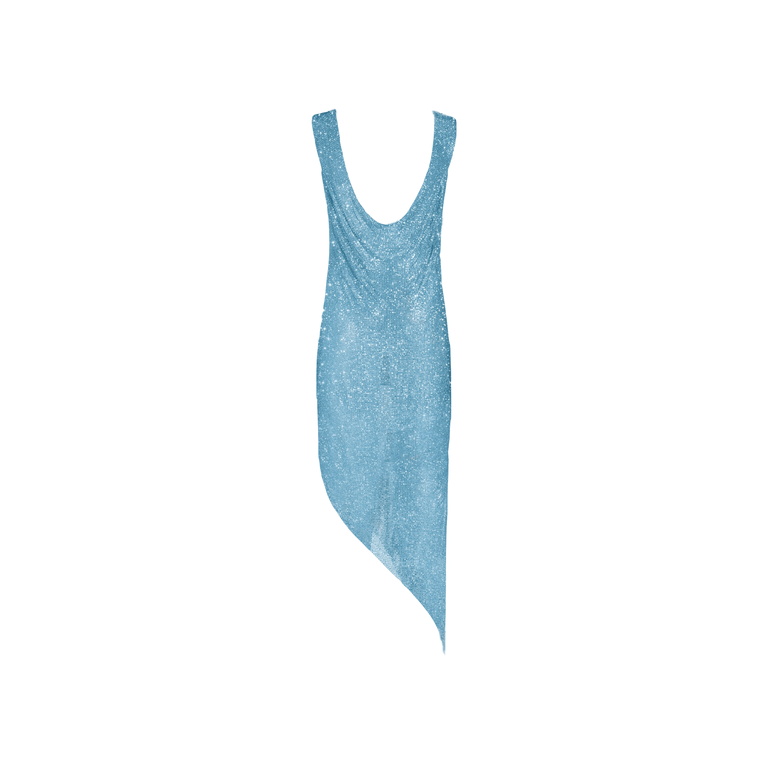 Aqua crystals draped dress made by Daniele Morena