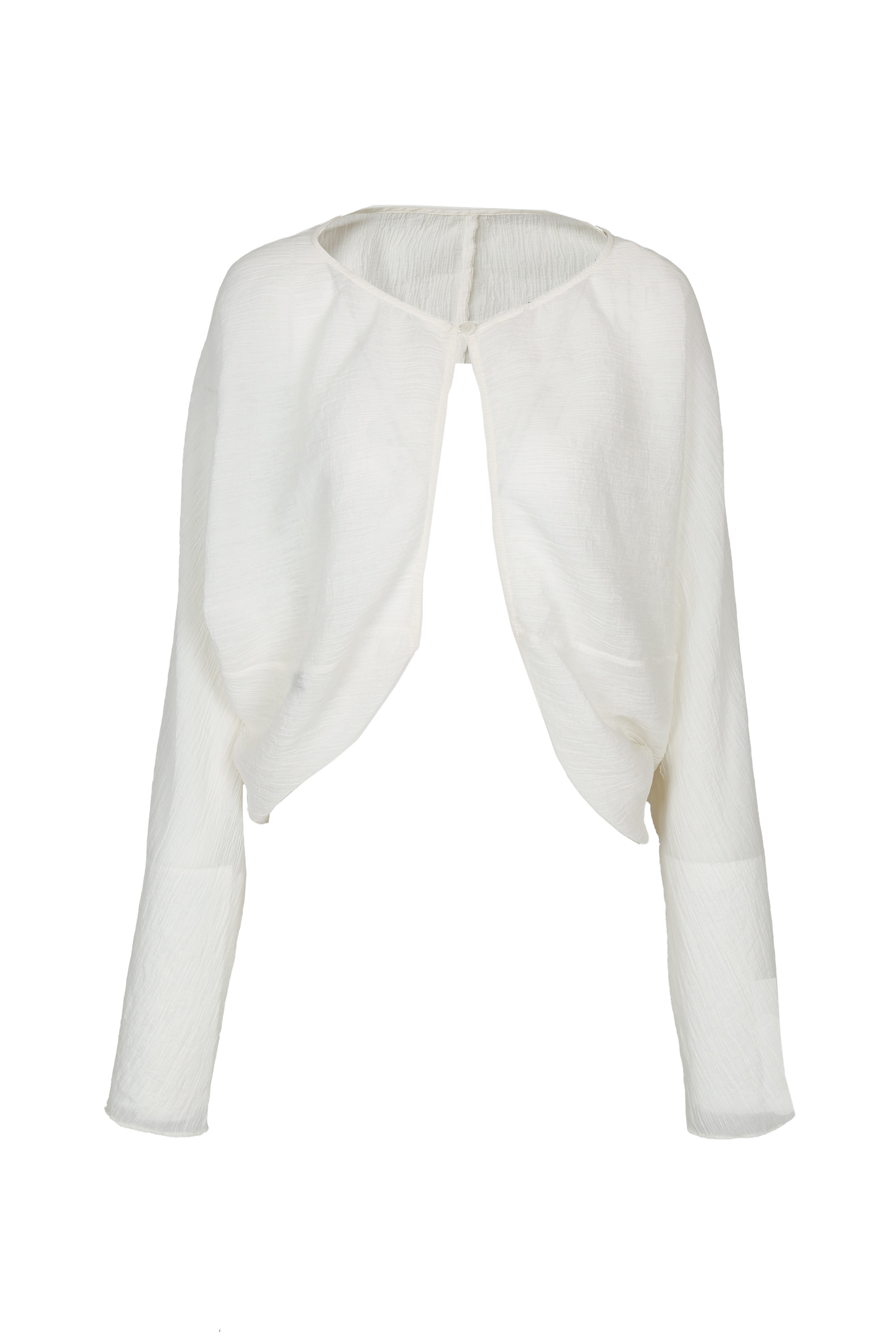 WHITE WRINKLE-TEXTURED REVERSIBLE TOP made by YIBRI