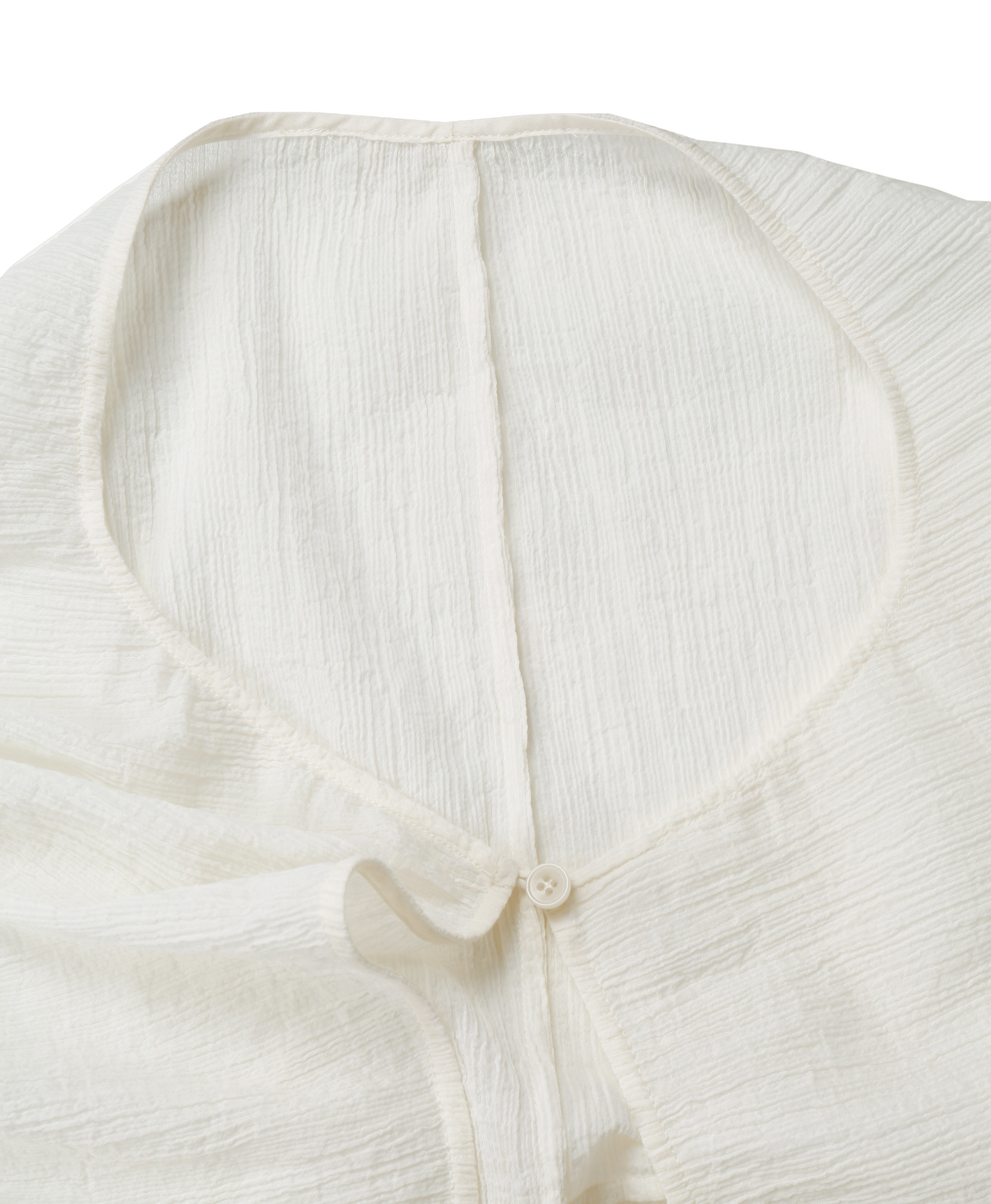 WHITE WRINKLE-TEXTURED REVERSIBLE TOP made by YIBRI