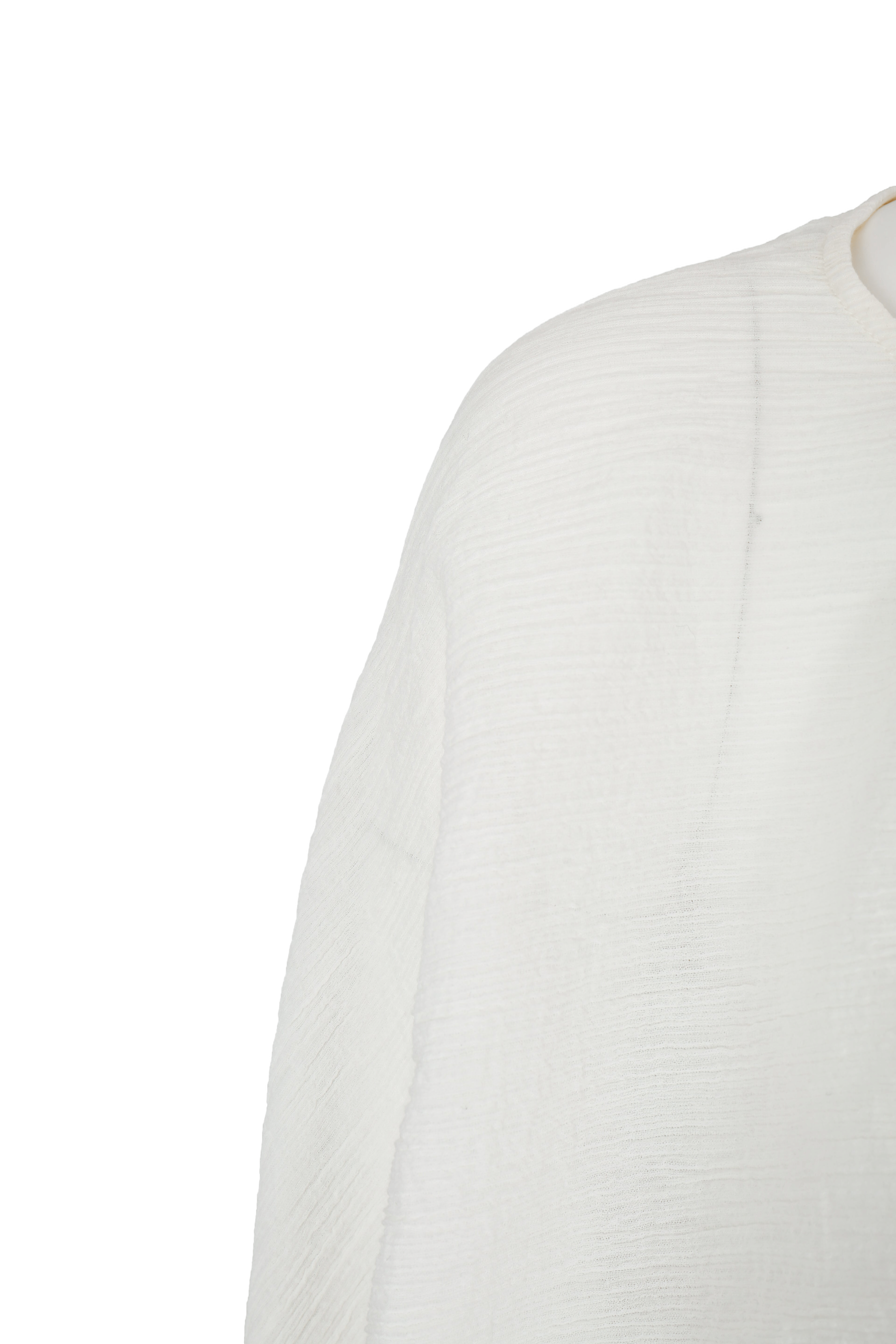 WHITE WRINKLE-TEXTURED REVERSIBLE TOP made by YIBRI