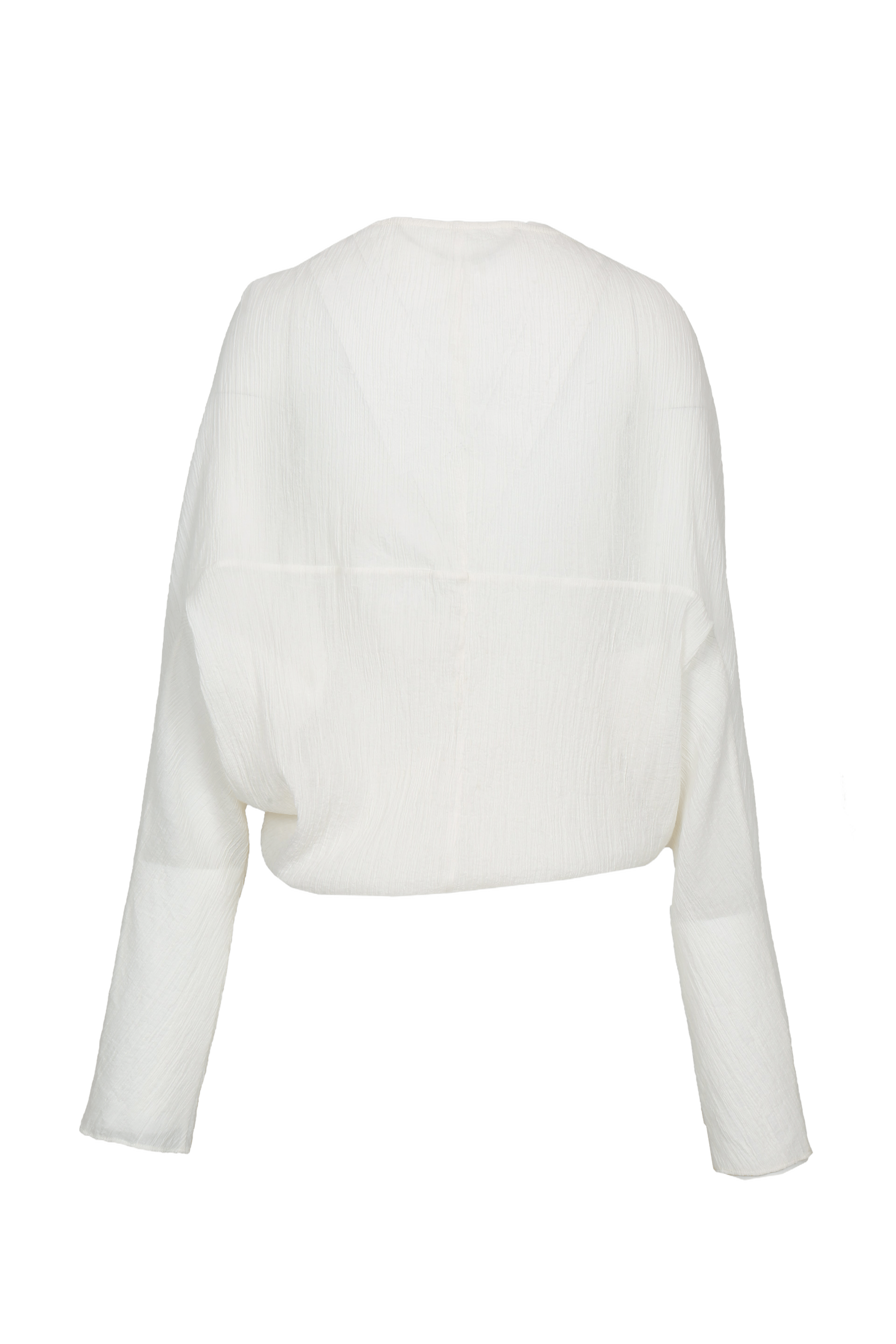 WHITE WRINKLE-TEXTURED REVERSIBLE TOP made by YIBRI