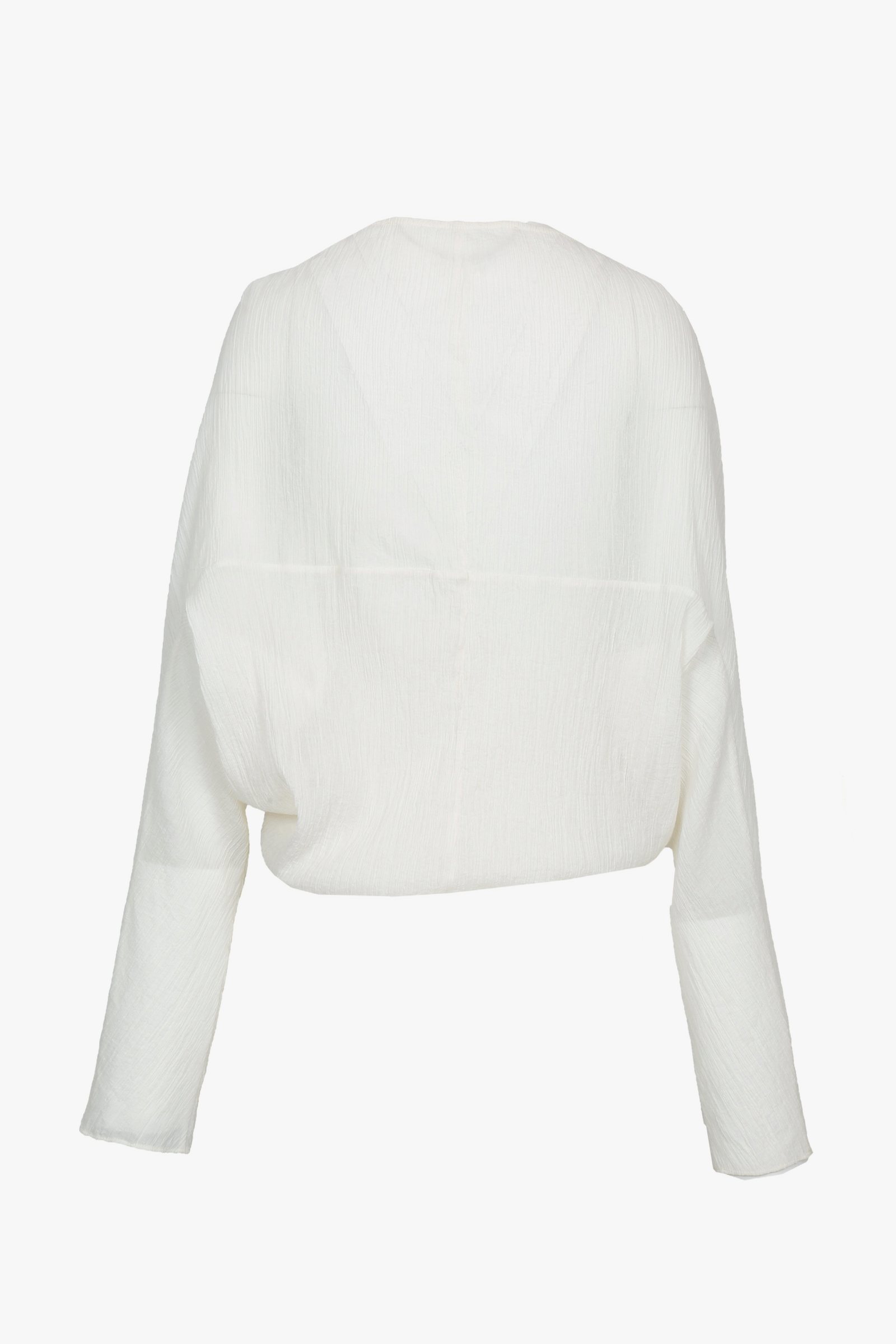 WHITE WRINKLE-TEXTURED REVERSIBLE TOP made by YIBRI