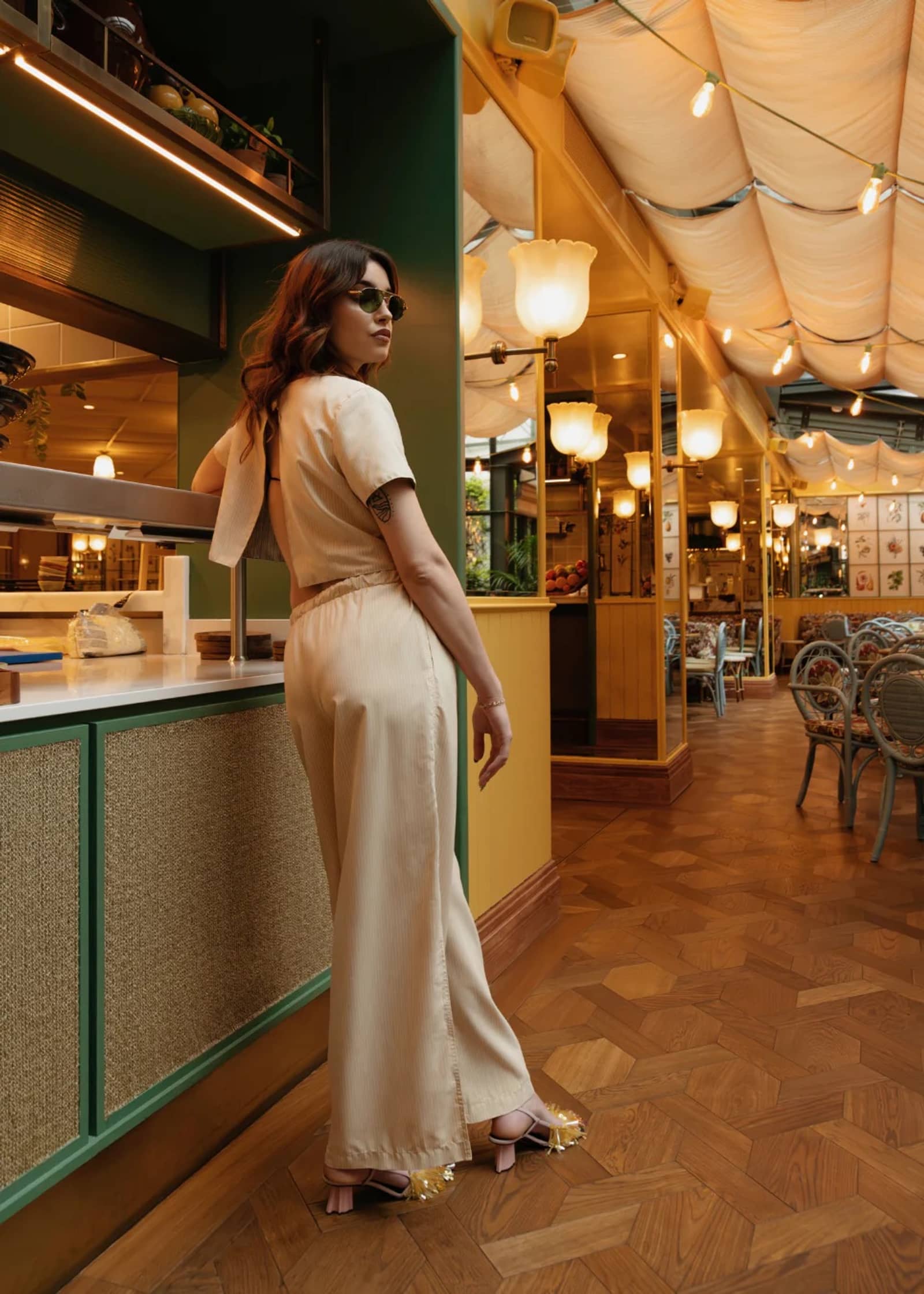 Le Pantalon Paros in Beige made by ÂGE Paris