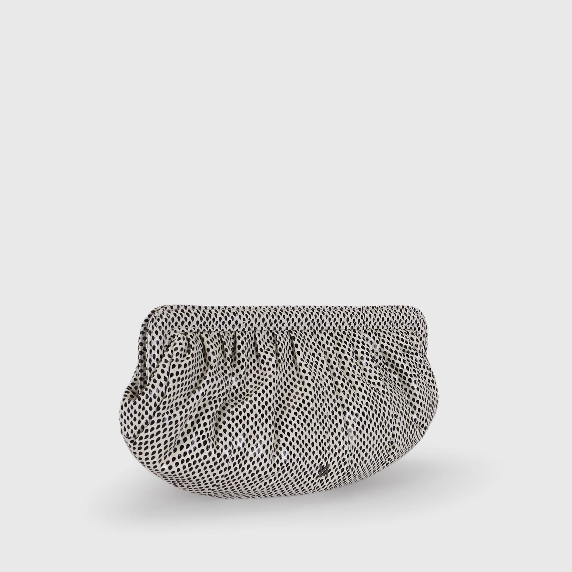 Barcelona water snake white clutch made by Yliana Yepez