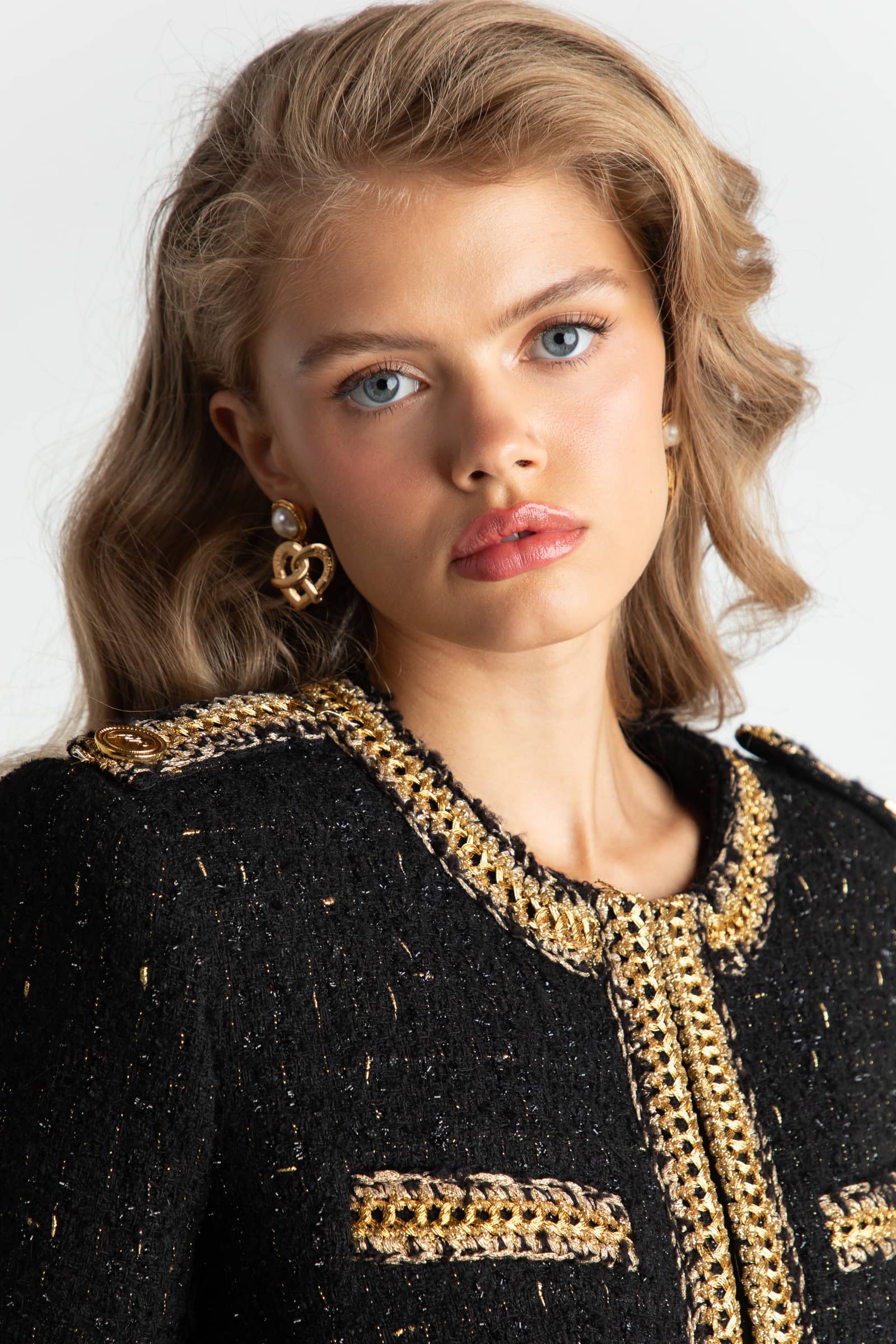 Sophia Tweed Jacket (Final Sale) in Black made by Nana Jacqueline